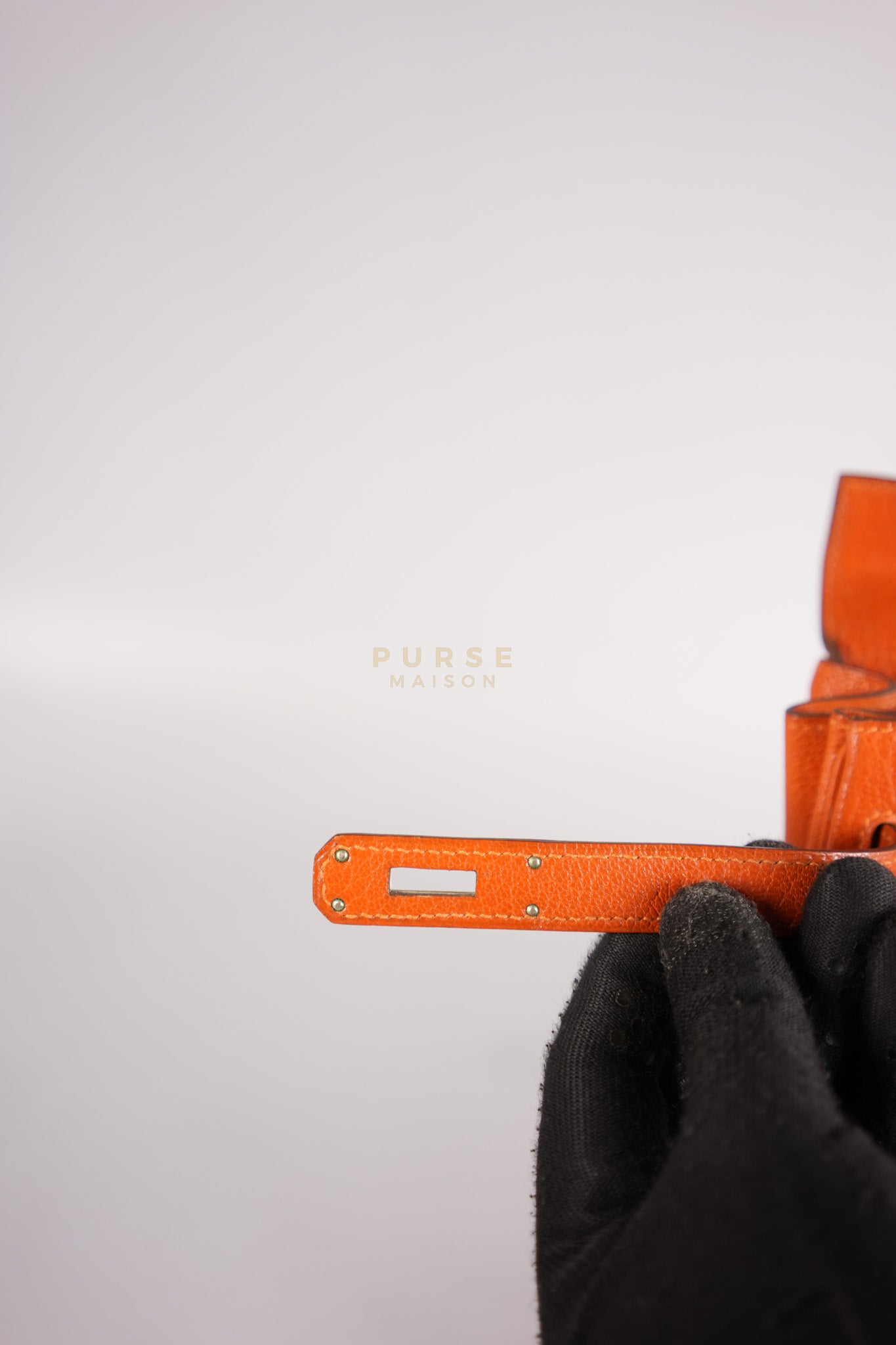 Kelly 32 in Orange Togo Leather Palladium Hardware Stamp M Square(2009) | Purse Maison Luxury Bags Shop