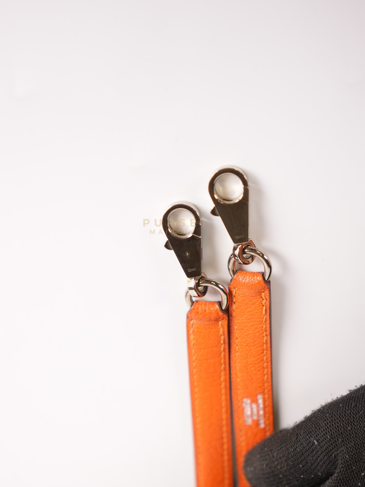 Kelly 32 in Orange Togo Leather Palladium Hardware Stamp M Square(2009) | Purse Maison Luxury Bags Shop