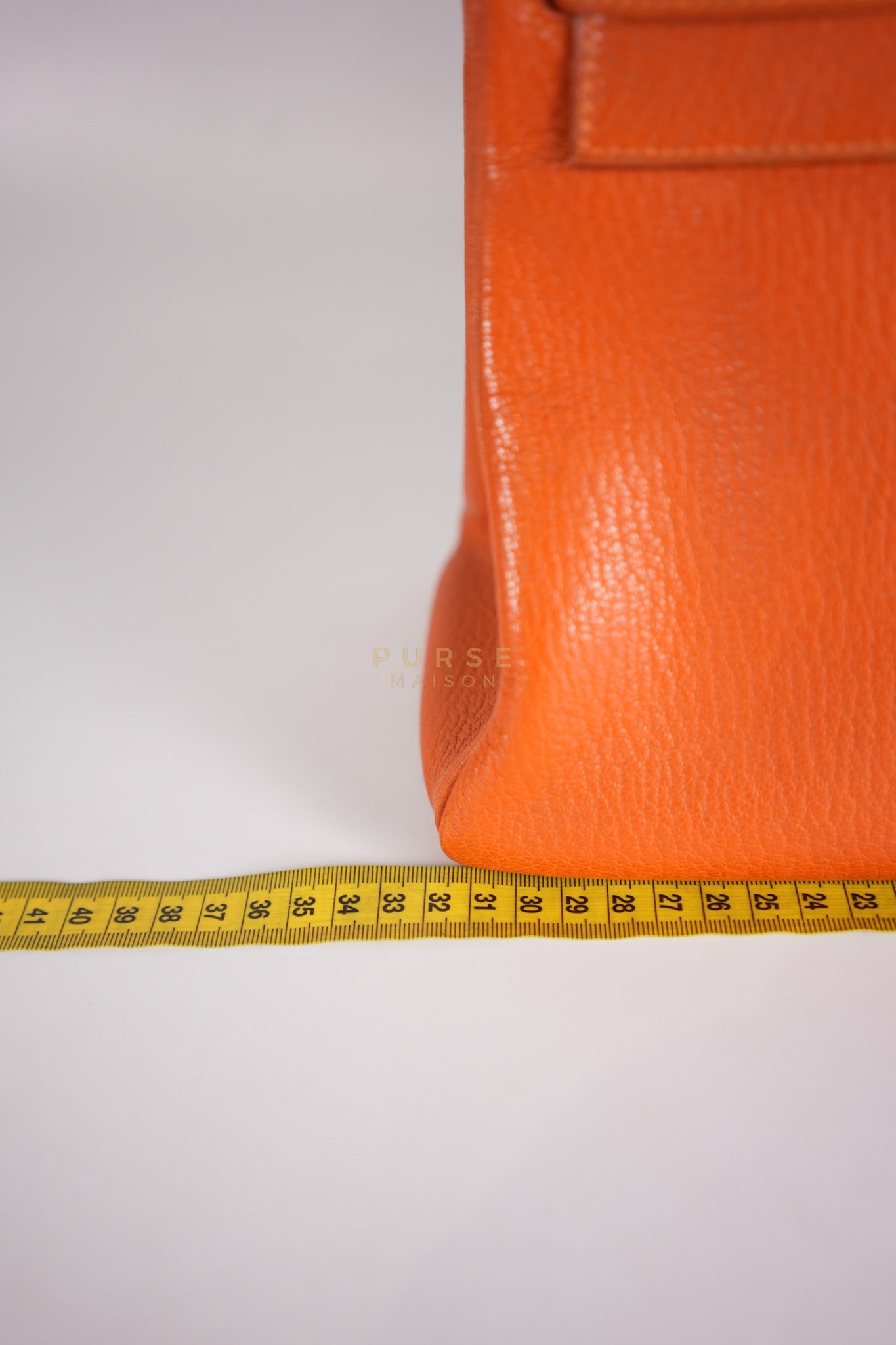 Kelly 32 in Orange Togo Leather Palladium Hardware Stamp M Square(2009) | Purse Maison Luxury Bags Shop