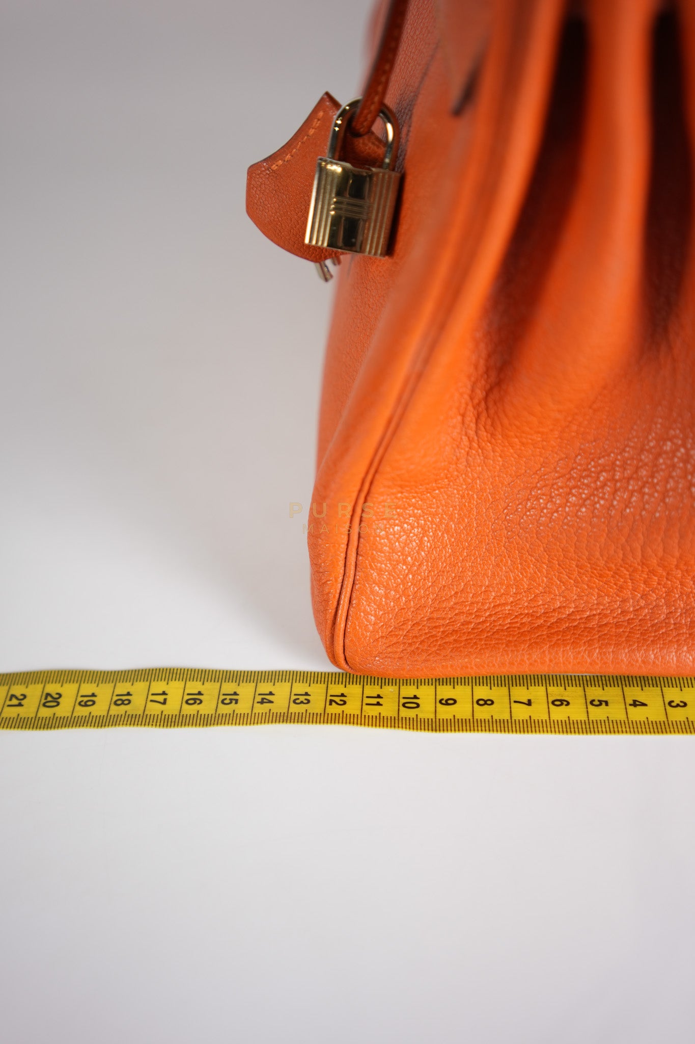 Kelly 32 in Orange Togo Leather Palladium Hardware Stamp M Square(2009) | Purse Maison Luxury Bags Shop