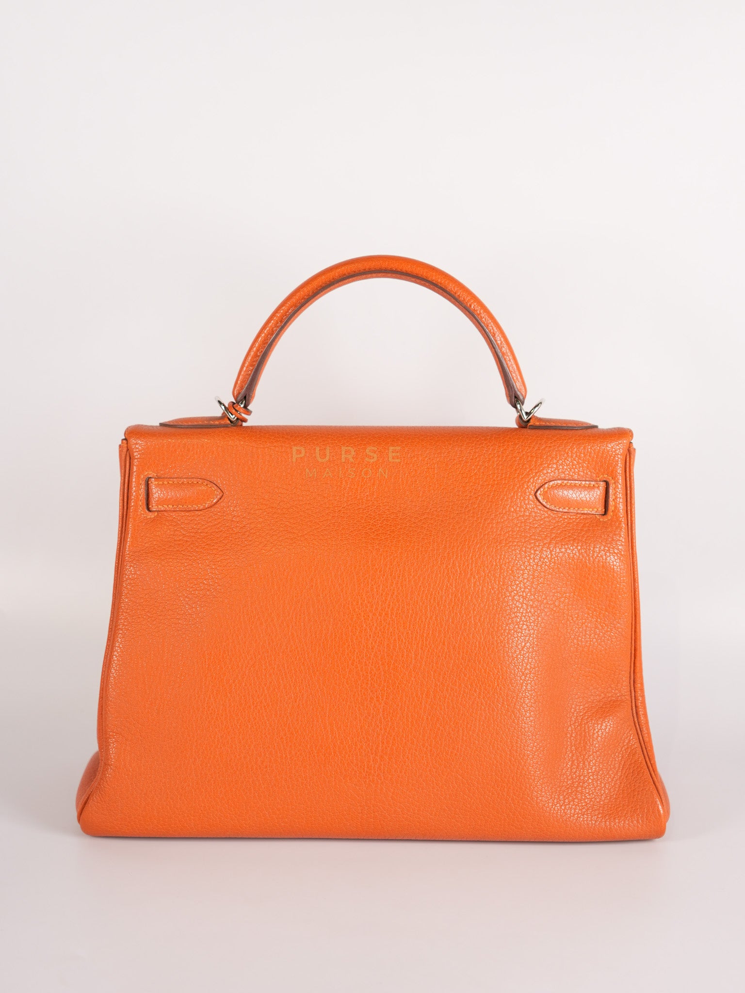 Kelly 32 in Orange Togo Leather Palladium Hardware Stamp M Square(2009) | Purse Maison Luxury Bags Shop