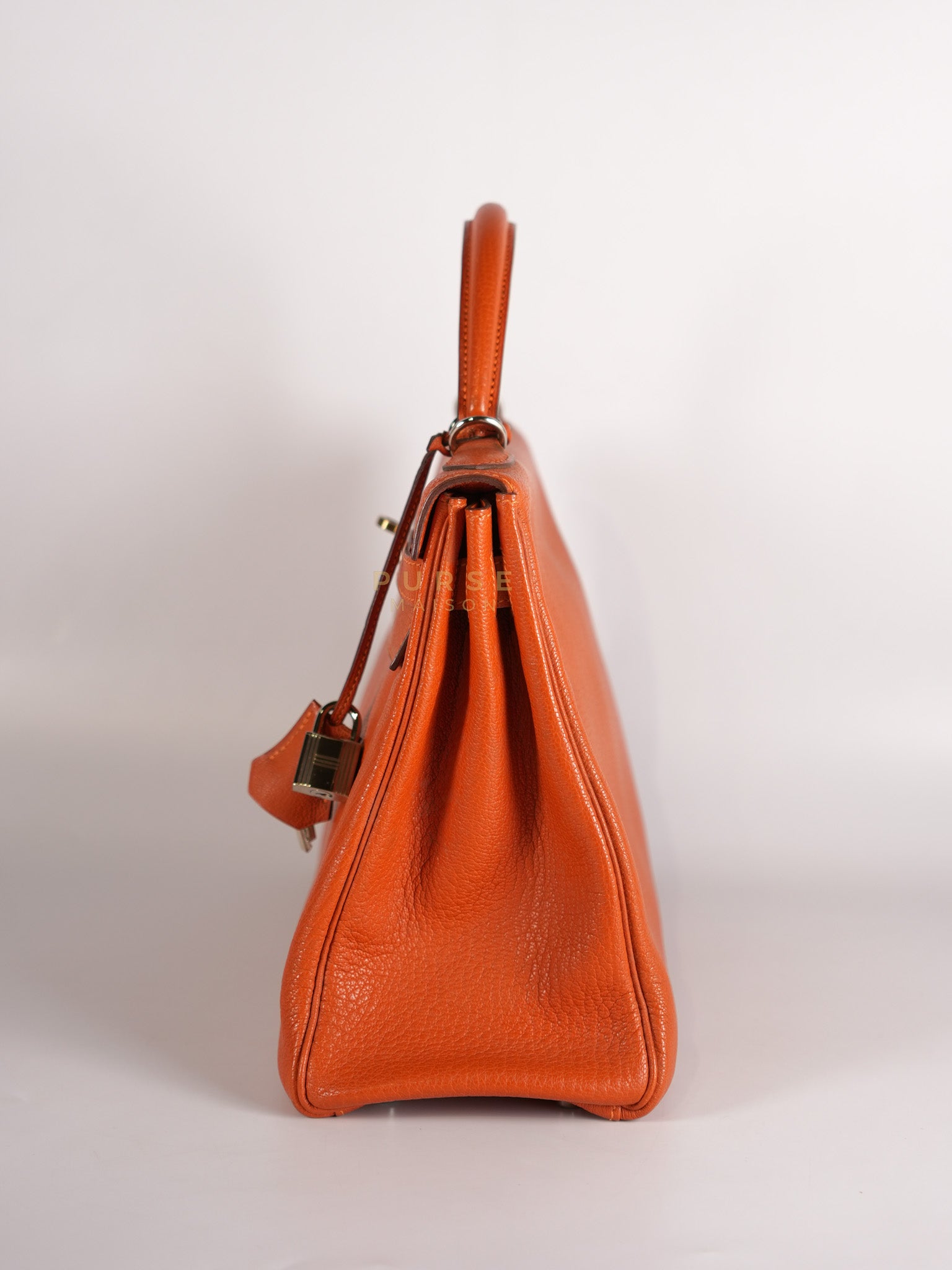 Kelly 32 in Orange Togo Leather Palladium Hardware Stamp M Square(2009) | Purse Maison Luxury Bags Shop