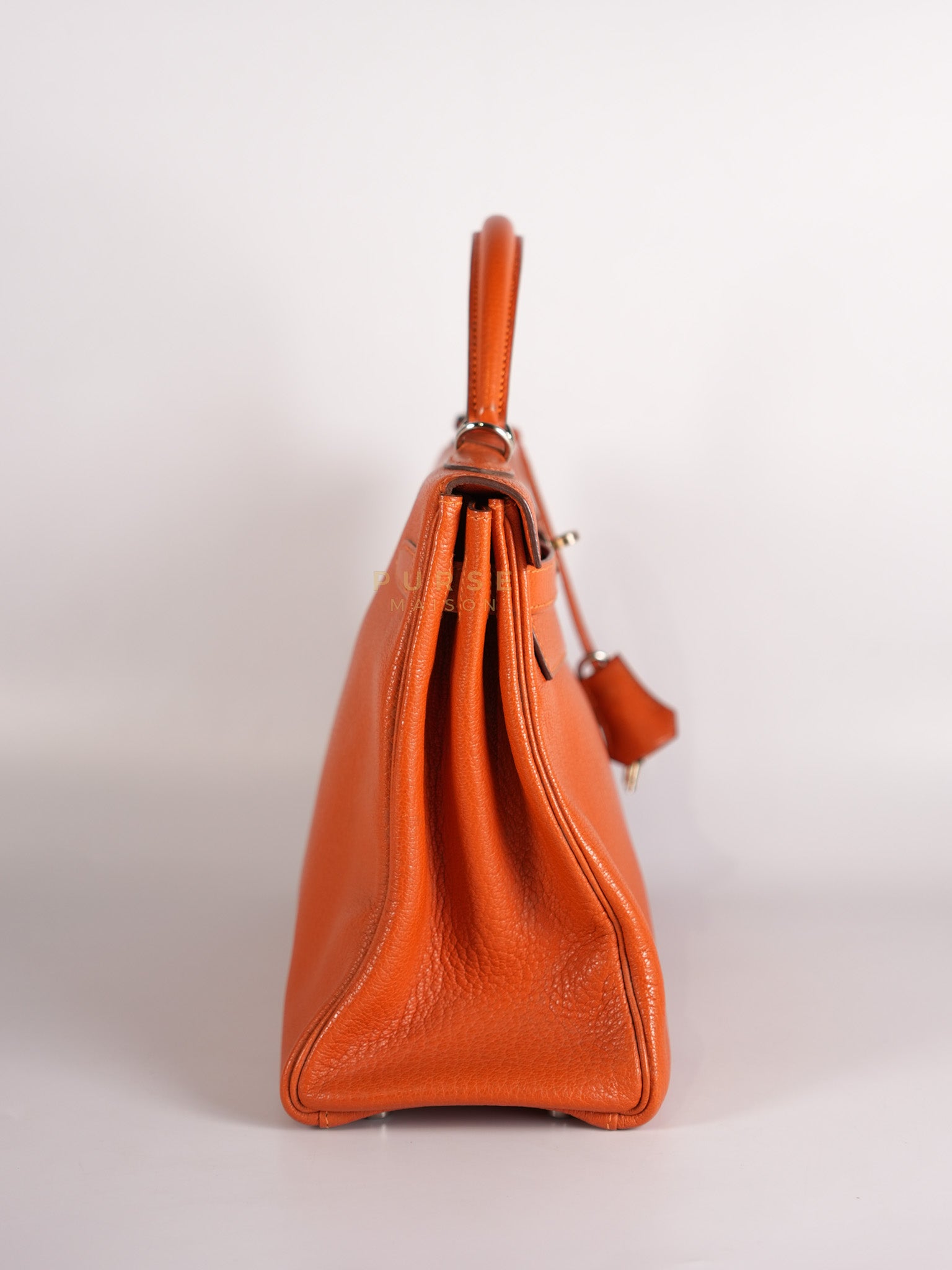 Kelly 32 in Orange Togo Leather Palladium Hardware Stamp M Square(2009) | Purse Maison Luxury Bags Shop