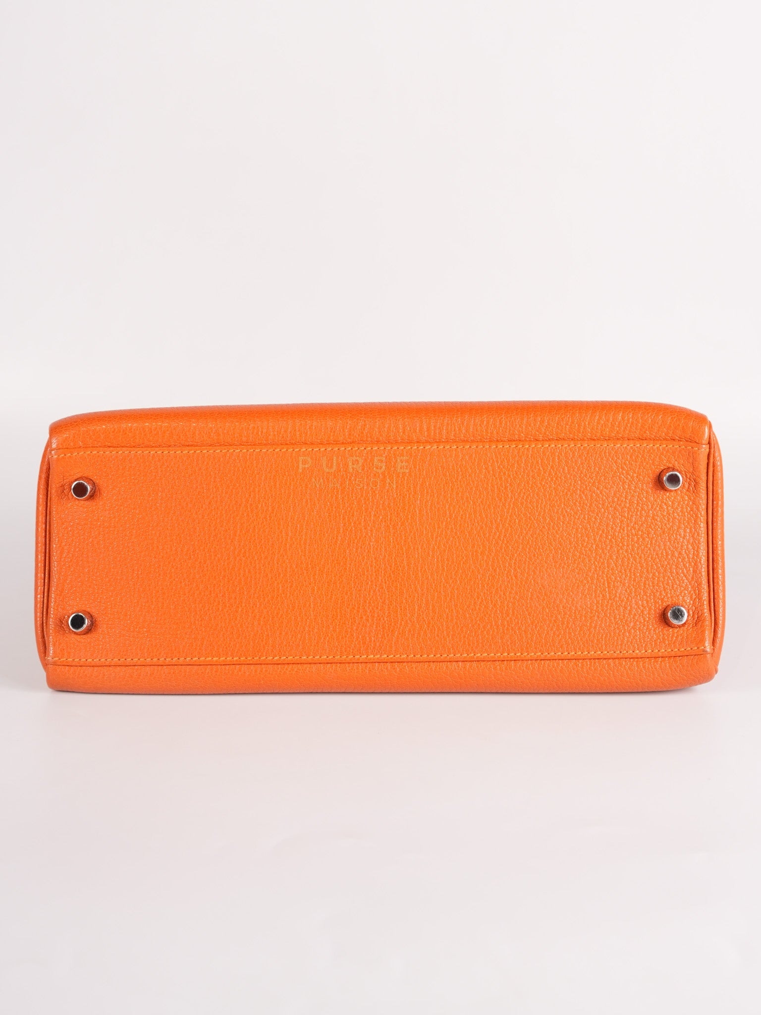 Kelly 32 in Orange Togo Leather Palladium Hardware Stamp M Square(2009) | Purse Maison Luxury Bags Shop