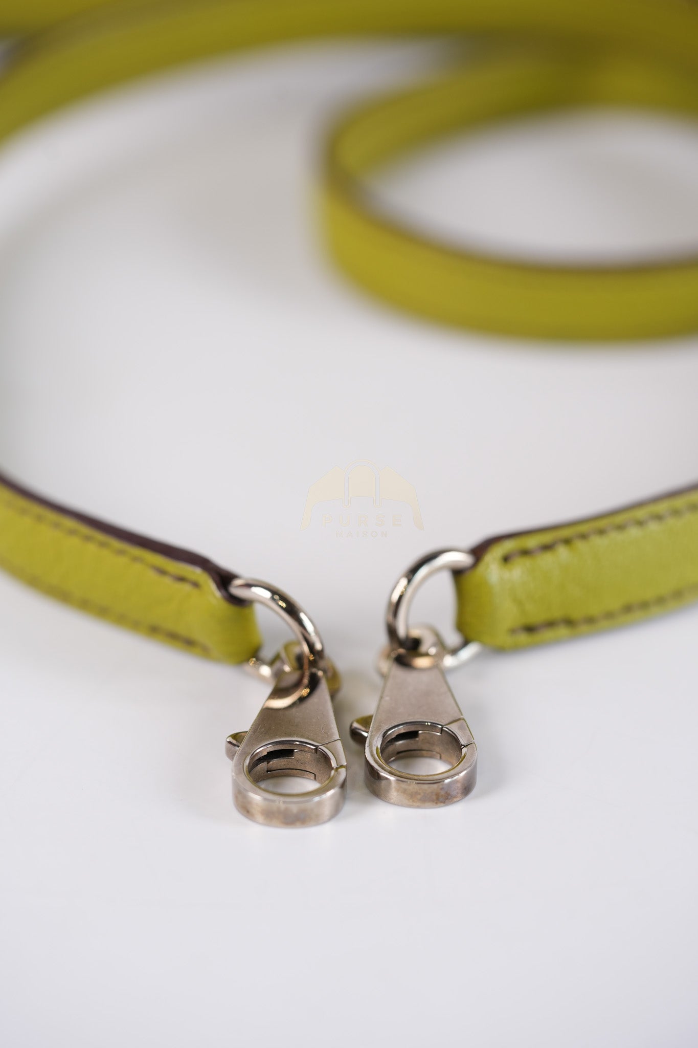 Kelly 32 Sellier Vert Anis Chevre Mysore in Palladium Hardware Stamp K Square (2007) | Purse Maison Luxury Bags Shop