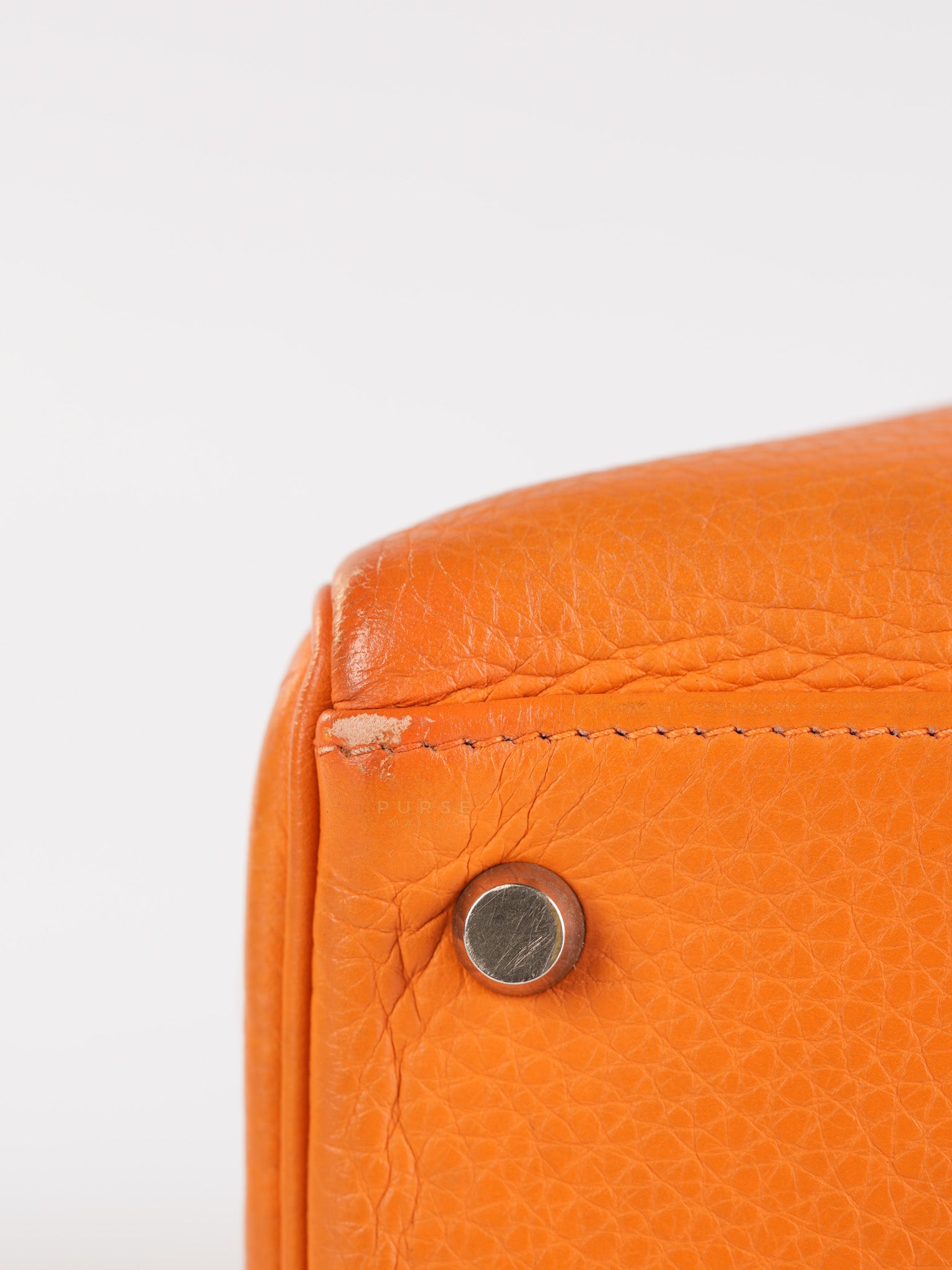 Kelly 32 Orange Clemence Leather Stamp F(2022) | Purse Maison Luxury Bags Shop