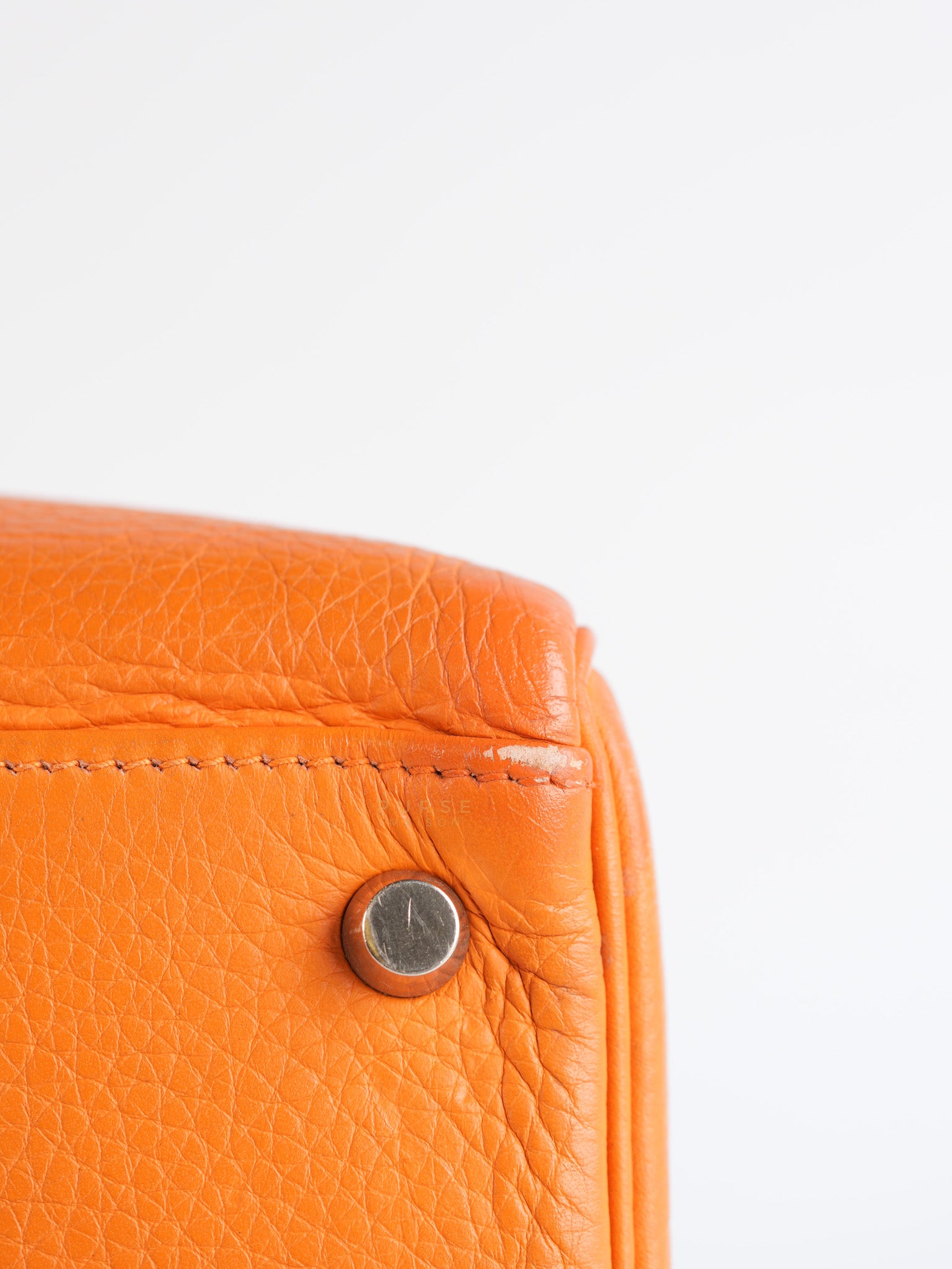 Kelly 32 Orange Clemence Leather Stamp F(2022) | Purse Maison Luxury Bags Shop