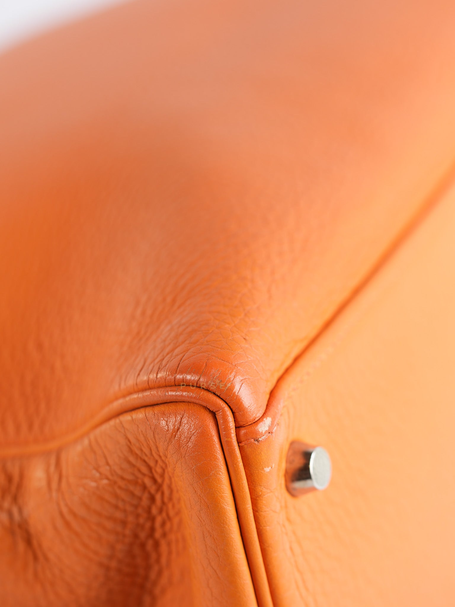 Kelly 32 Orange Clemence Leather Stamp F(2022) | Purse Maison Luxury Bags Shop