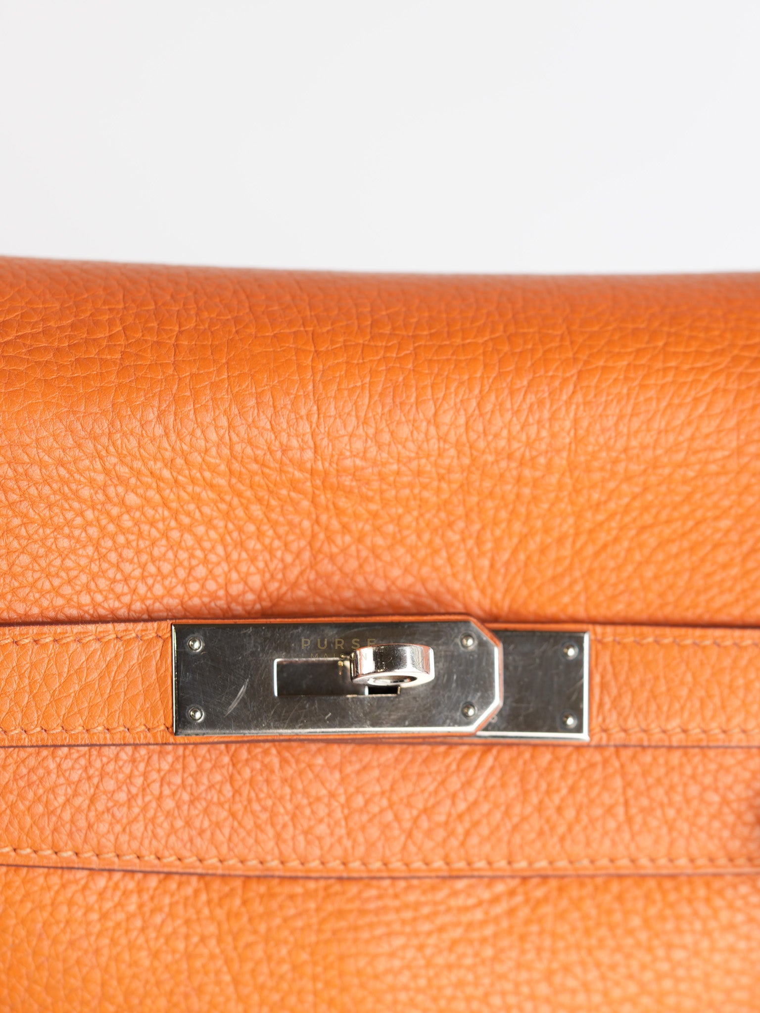 Kelly 32 Orange Clemence Leather Stamp F(2022) | Purse Maison Luxury Bags Shop
