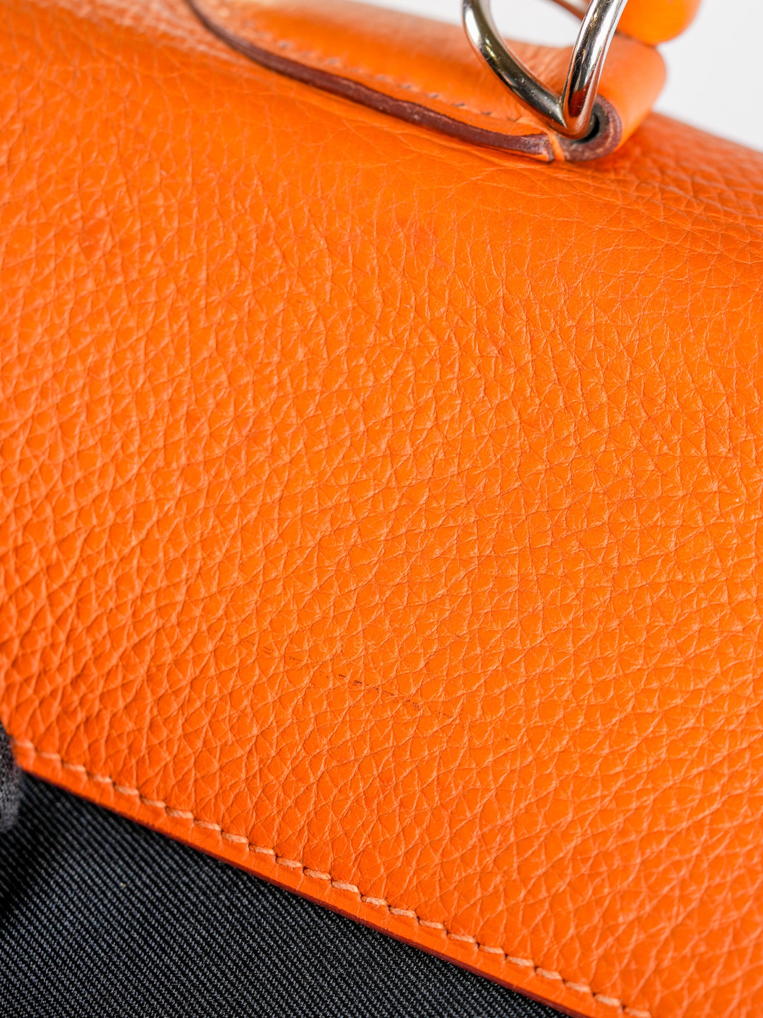 Kelly 32 Orange Clemence Leather Stamp F(2022) | Purse Maison Luxury Bags Shop