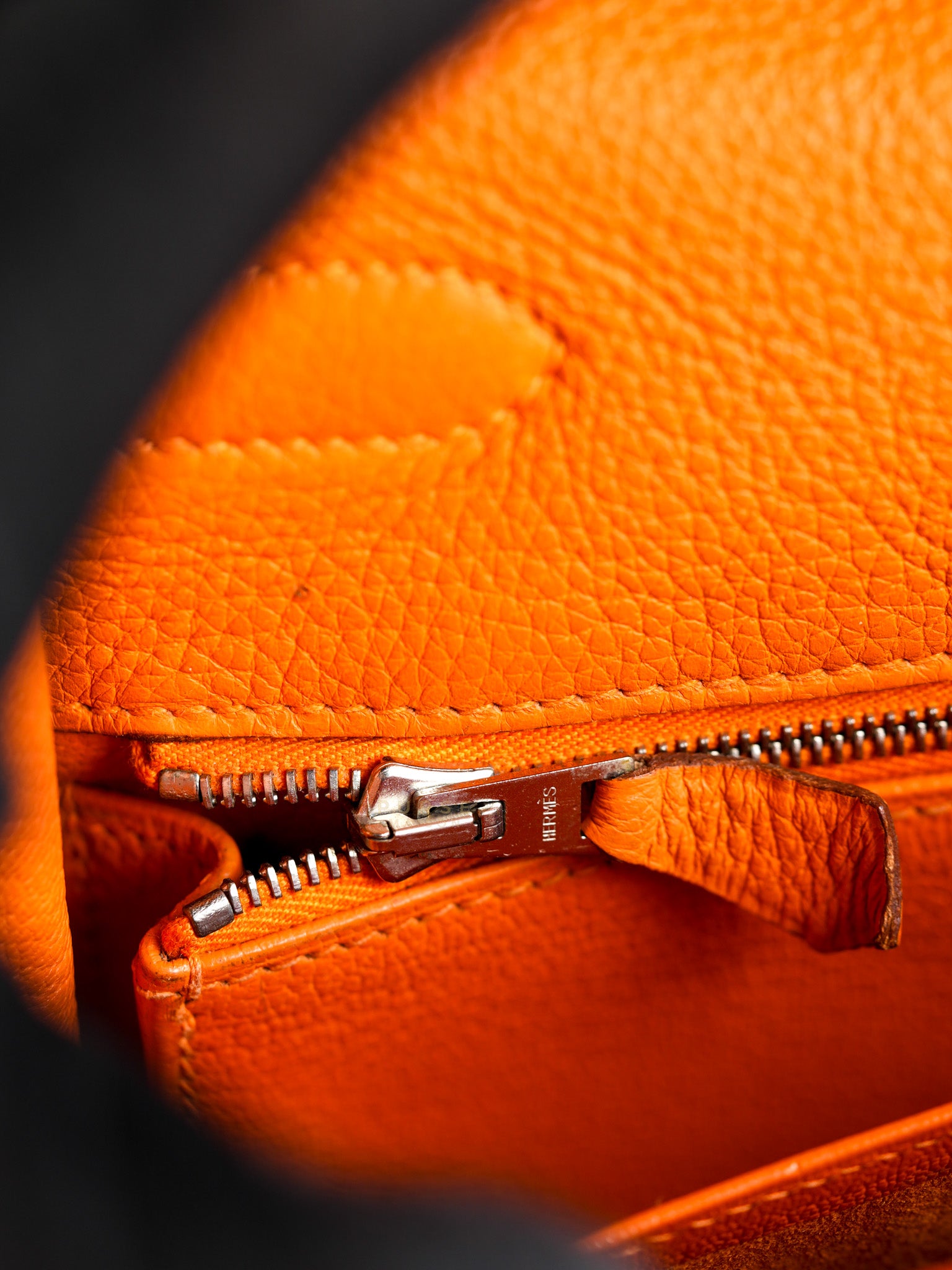 Kelly 32 Orange Clemence Leather Stamp F(2022) | Purse Maison Luxury Bags Shop