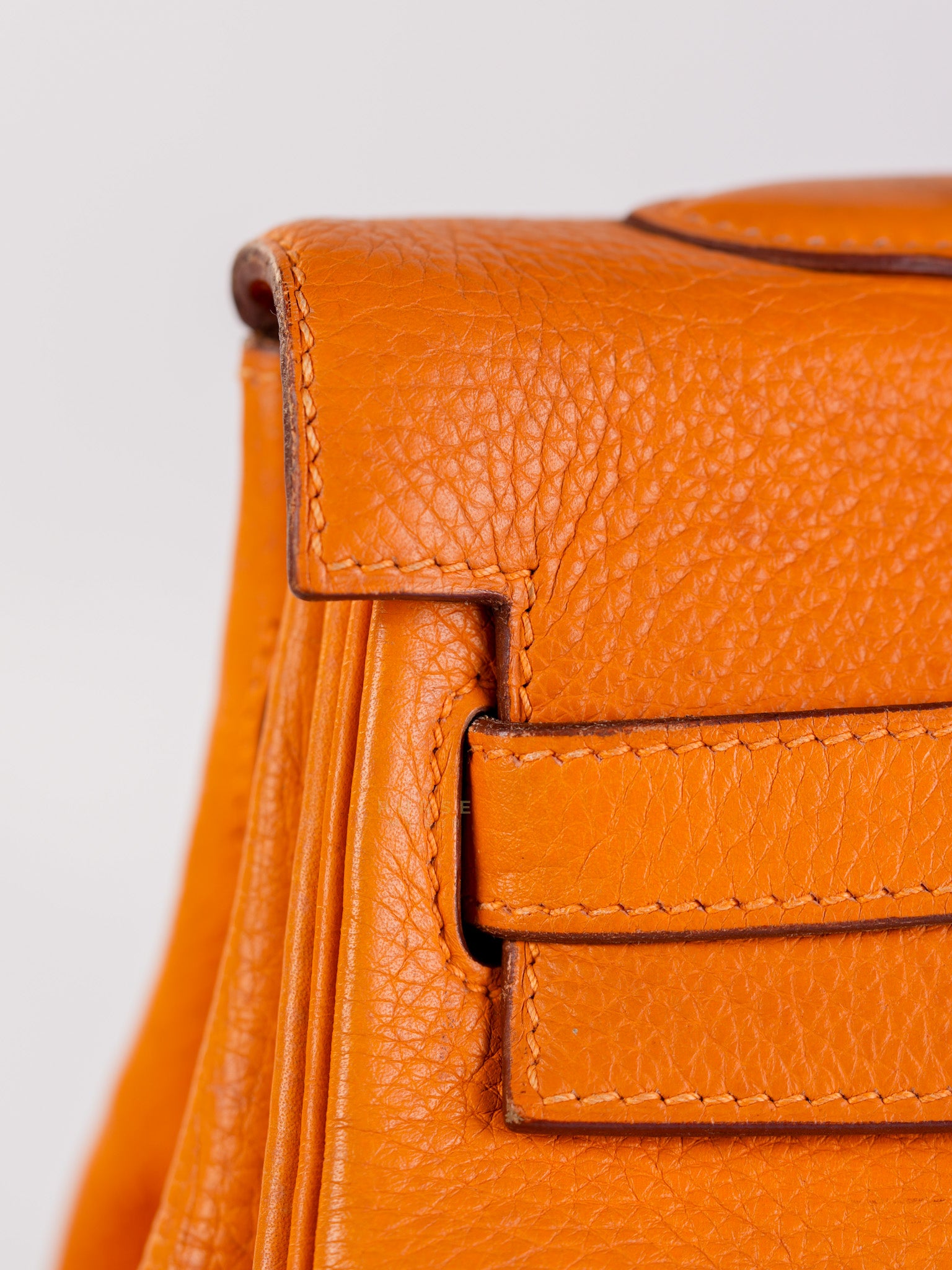 Kelly 32 Orange Clemence Leather Stamp F(2022) | Purse Maison Luxury Bags Shop