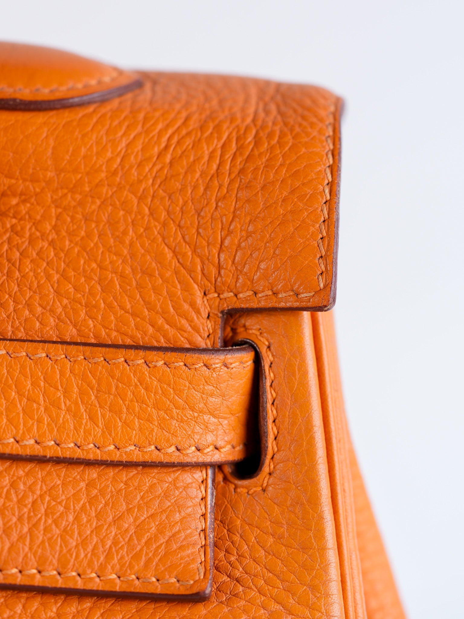 Kelly 32 Orange Clemence Leather Stamp F(2022) | Purse Maison Luxury Bags Shop