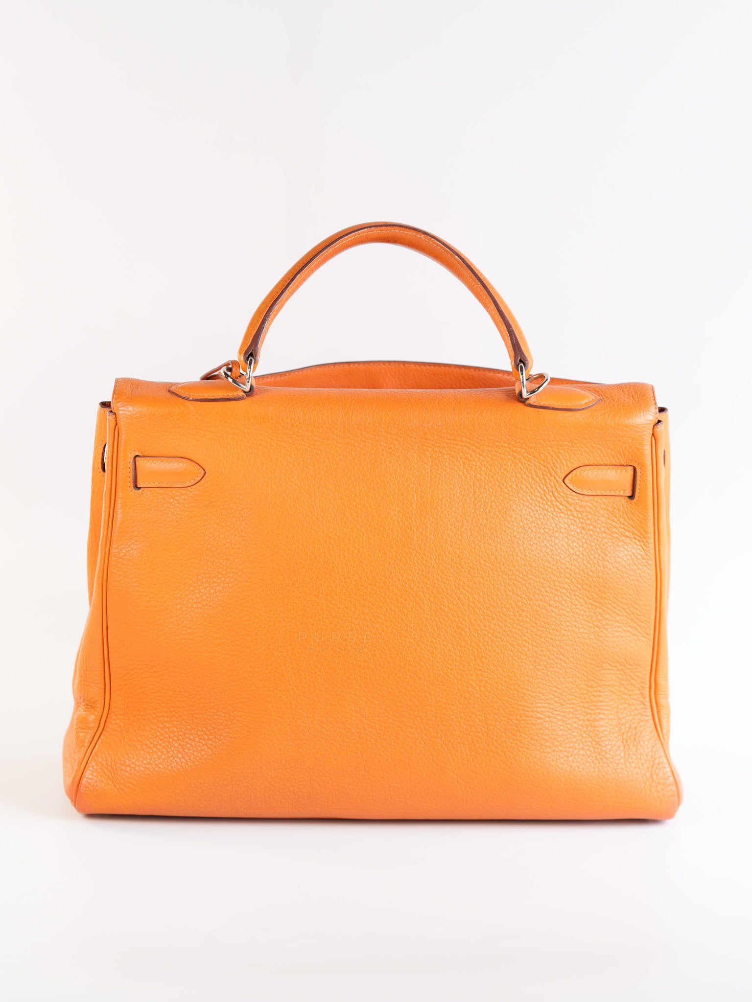 Kelly 32 Orange Clemence Leather Stamp F(2022) | Purse Maison Luxury Bags Shop