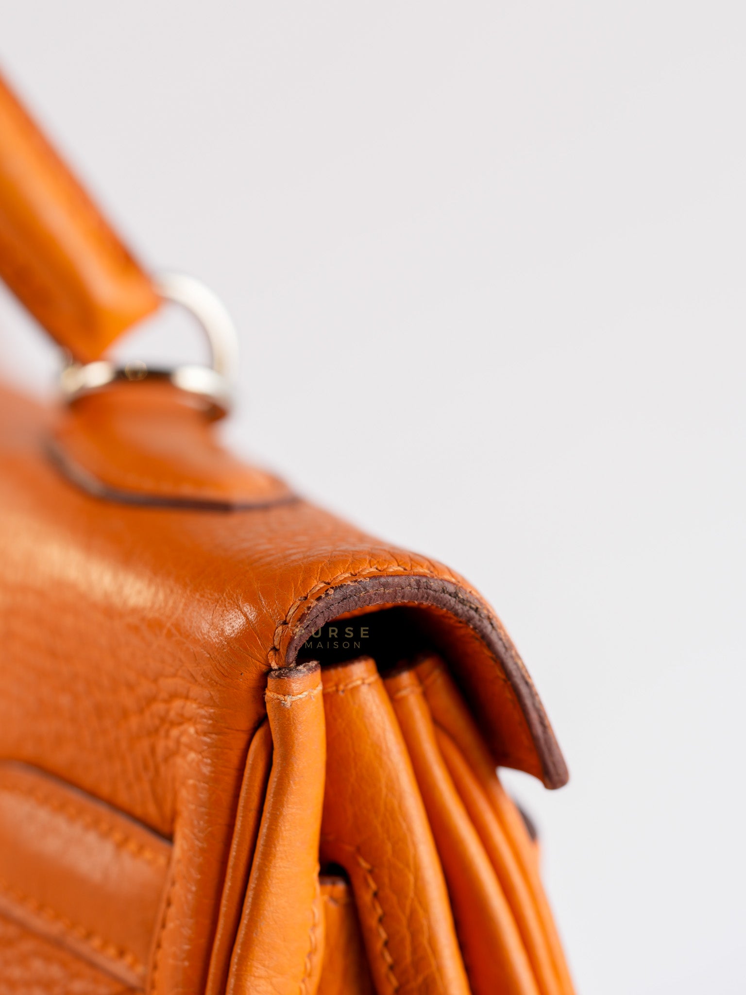 Kelly 32 Orange Clemence Leather Stamp F(2022) | Purse Maison Luxury Bags Shop