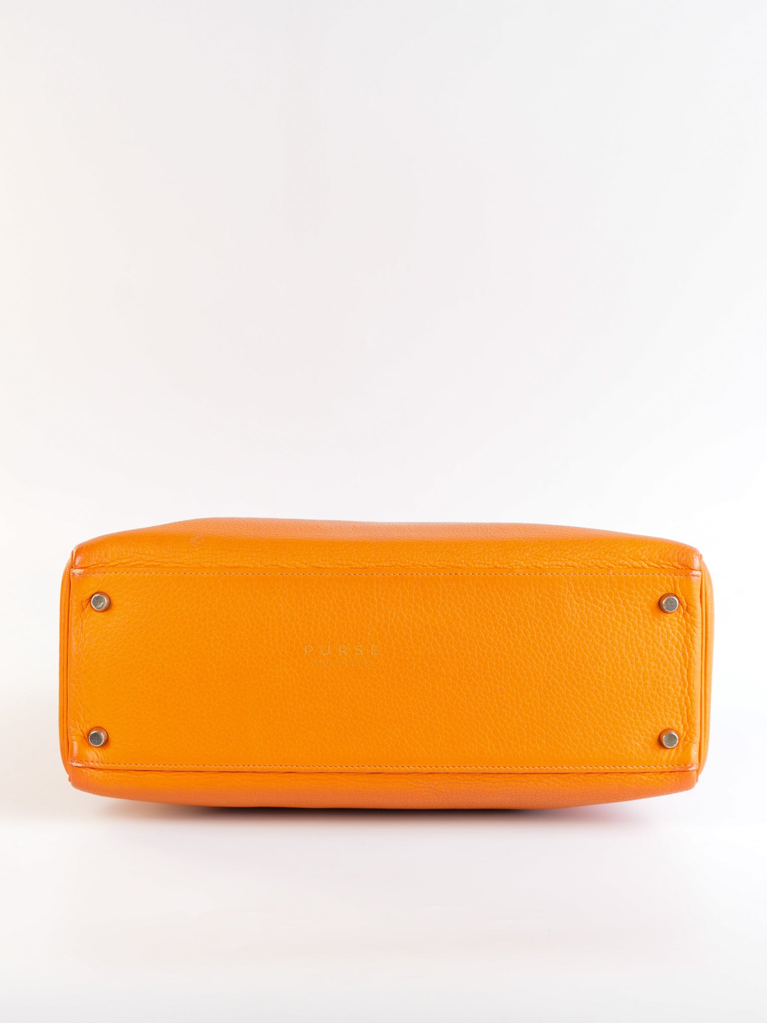 Kelly 32 Orange Clemence Leather Stamp F(2022) | Purse Maison Luxury Bags Shop