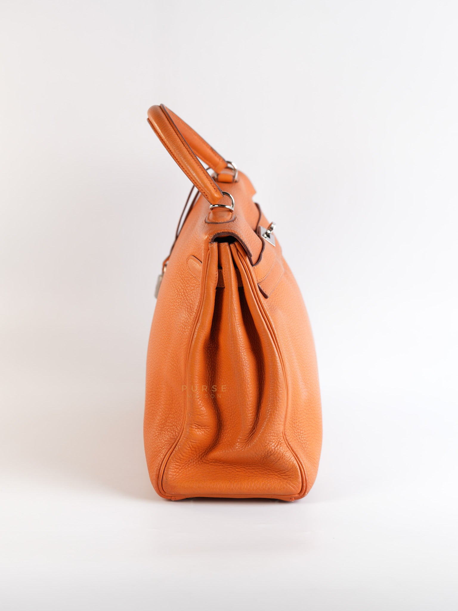 Kelly 32 Orange Clemence Leather Stamp F(2022) | Purse Maison Luxury Bags Shop