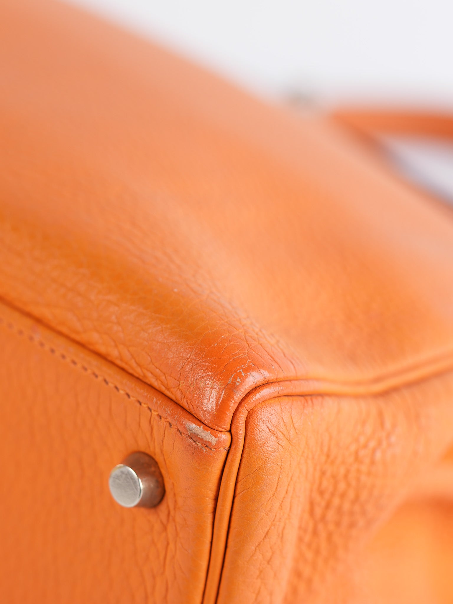 Kelly 32 Orange Clemence Leather Stamp F(2022) | Purse Maison Luxury Bags Shop