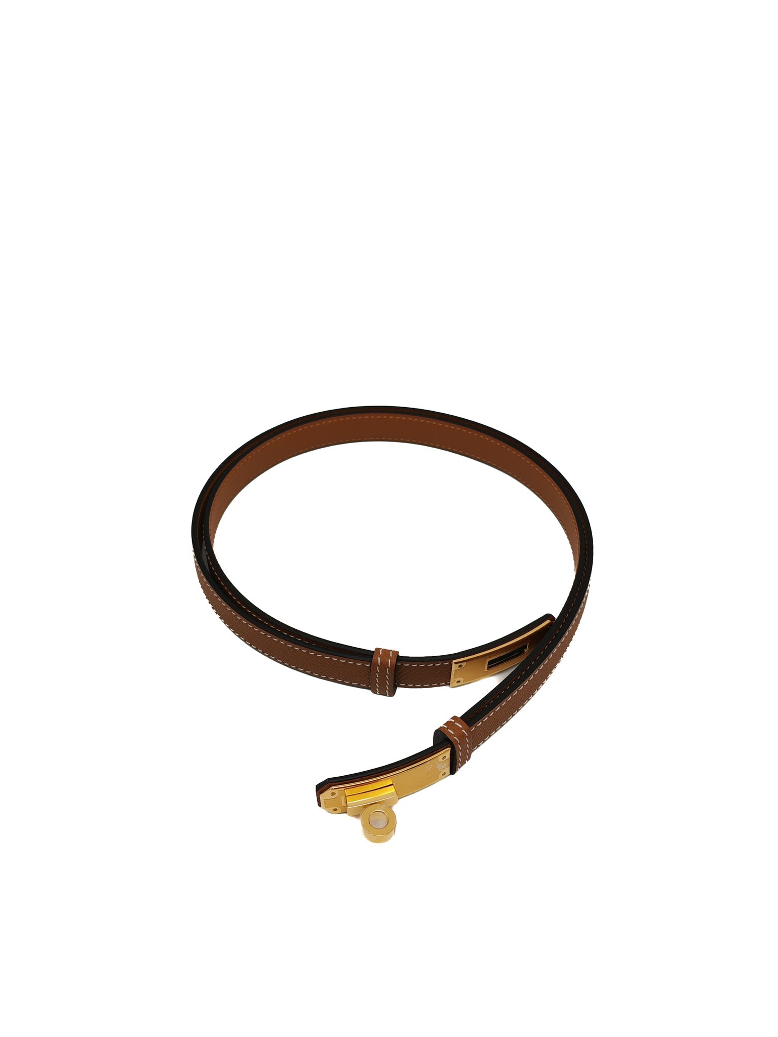 Kelly Belt in Gold Epsom Leather and Gold Hardware Stamp G (2026) | Purse Maison Luxury Bags Shop