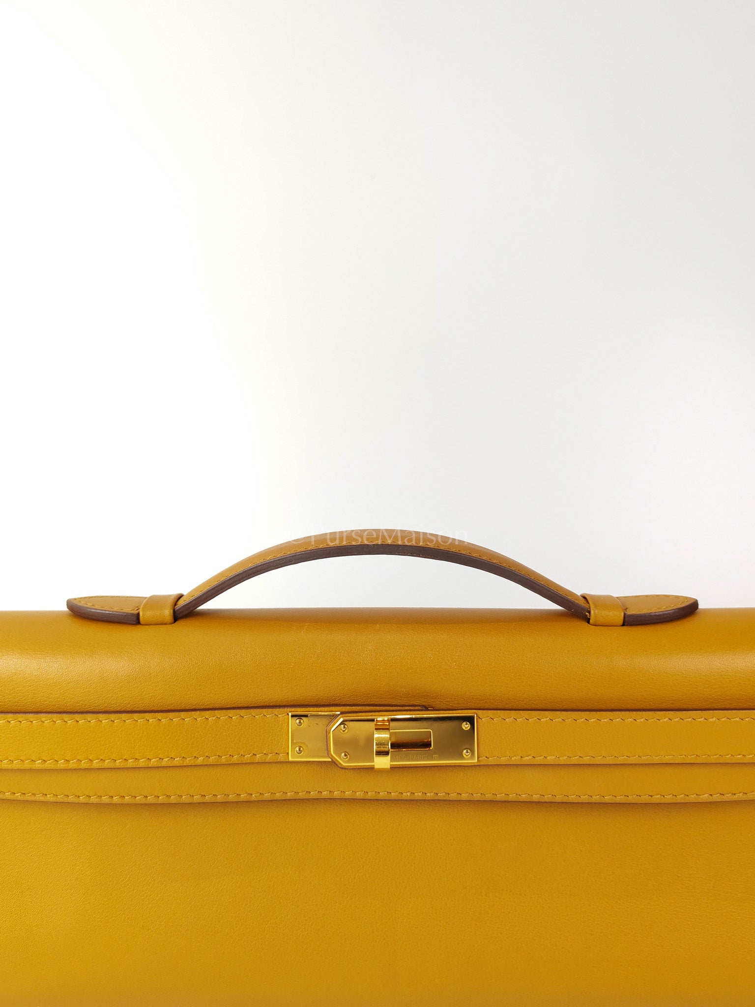 Kelly Cut Sesame Swift Leather and Gold Hardware Stamp Y (2020) | Purse Maison Luxury Bags Shop