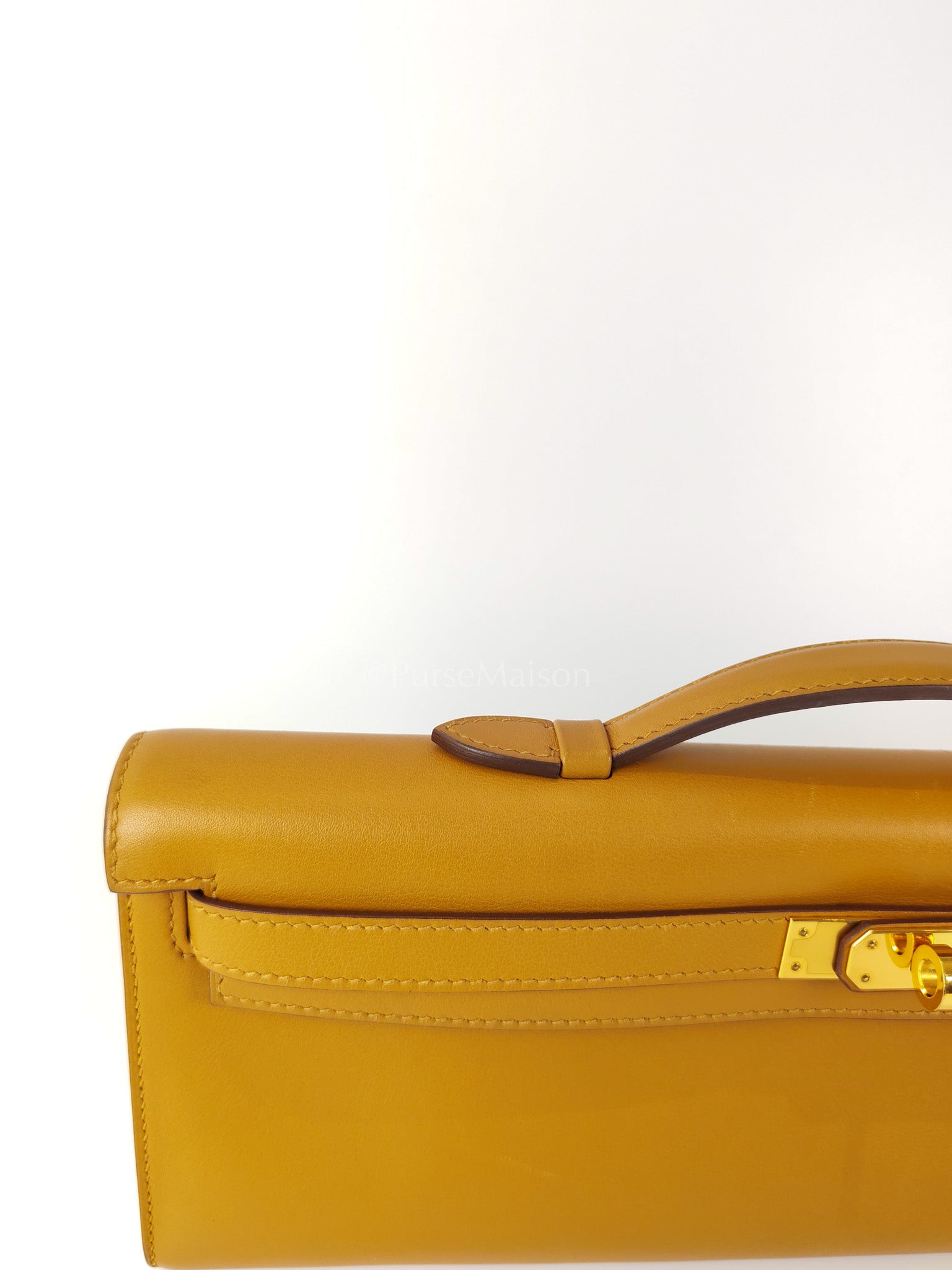 Kelly Cut Sesame Swift Leather and Gold Hardware Stamp Y (2020) | Purse Maison Luxury Bags Shop