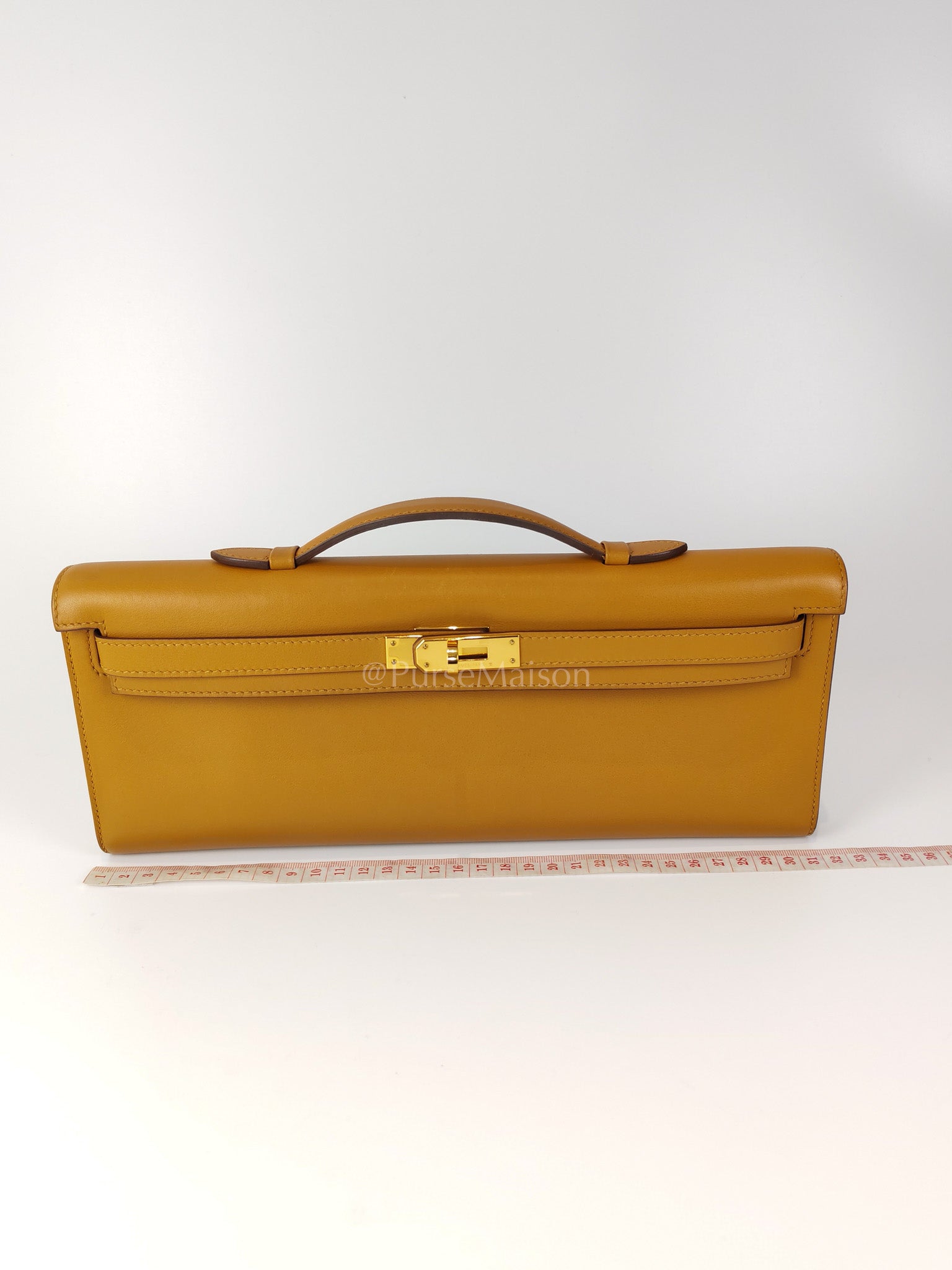 Kelly Cut Sesame Swift Leather and Gold Hardware Stamp Y (2020) | Purse Maison Luxury Bags Shop