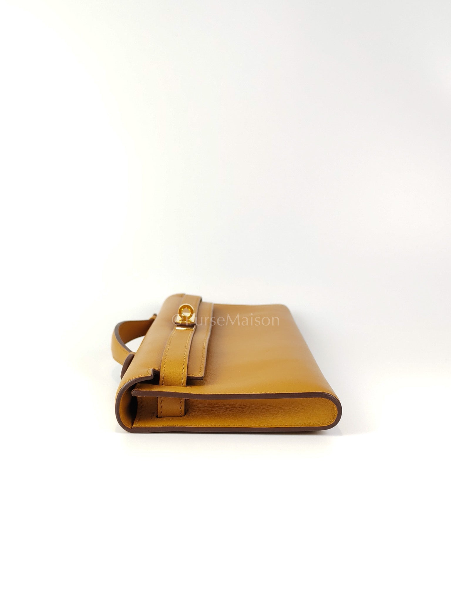 Kelly Cut Sesame Swift Leather and Gold Hardware Stamp Y (2020) | Purse Maison Luxury Bags Shop