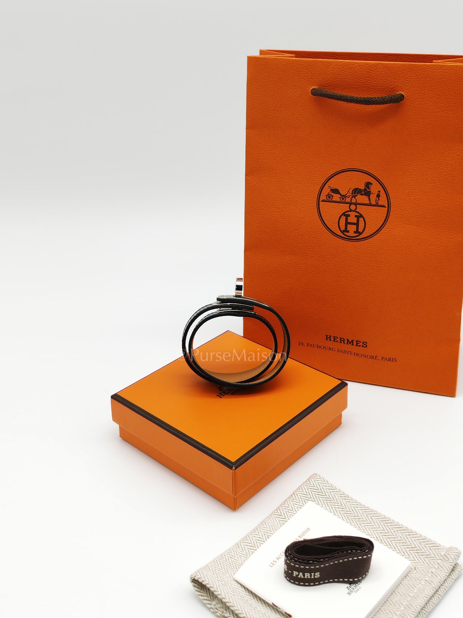 Kelly Double Tour Bracelet in Black Palladium Hardware Stamp B (2023) | Purse Maison Luxury Bags Shop