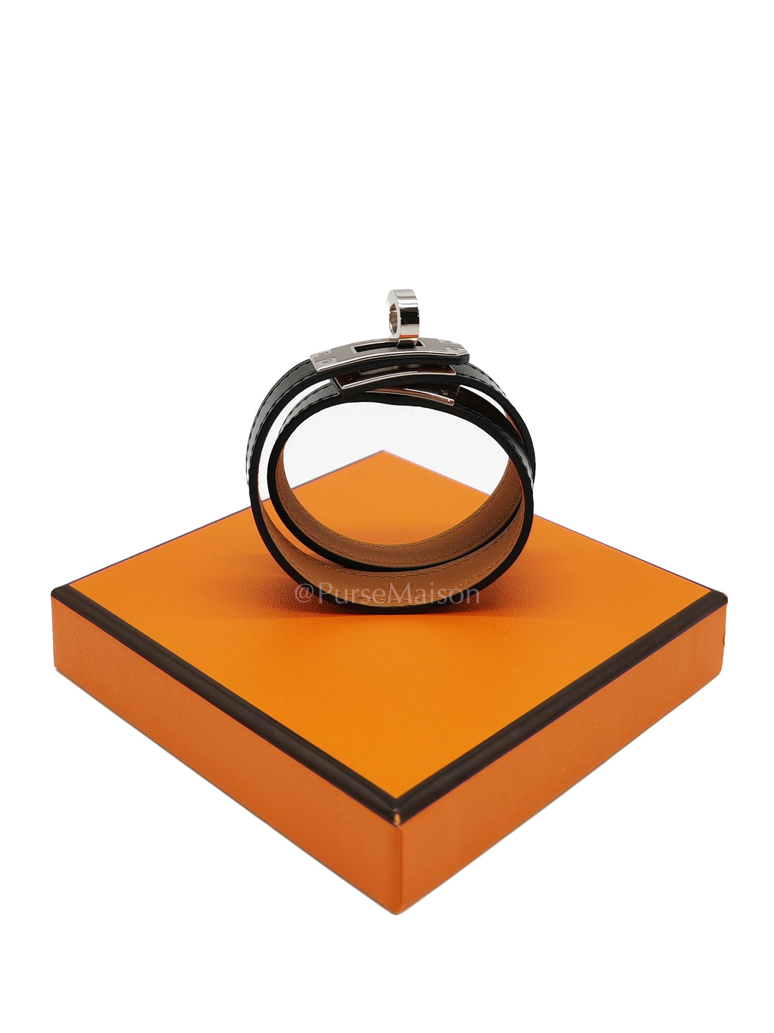 Kelly Double Tour Bracelet in Black Palladium Hardware Stamp B (2023) | Purse Maison Luxury Bags Shop