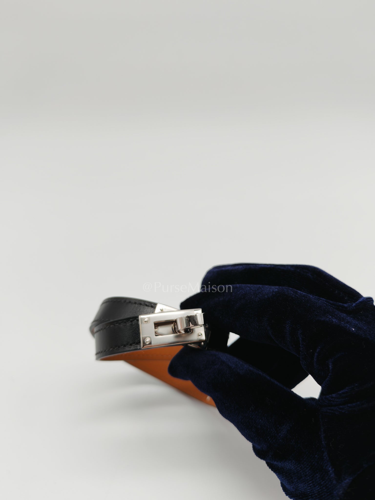 Kelly Double Tour Bracelet in Black Palladium Hardware Stamp B (2023) | Purse Maison Luxury Bags Shop