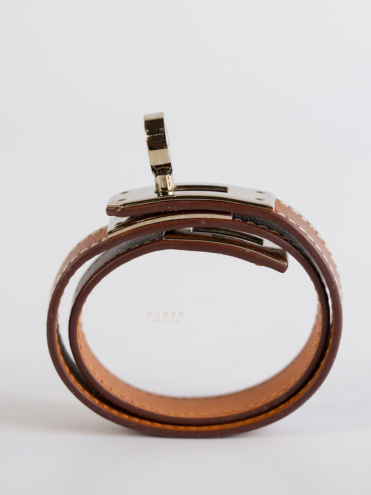 Kelly Double Tour Bracelet Palladium Hardware Stamp Square R | Purse Maison Luxury Bags Shop
