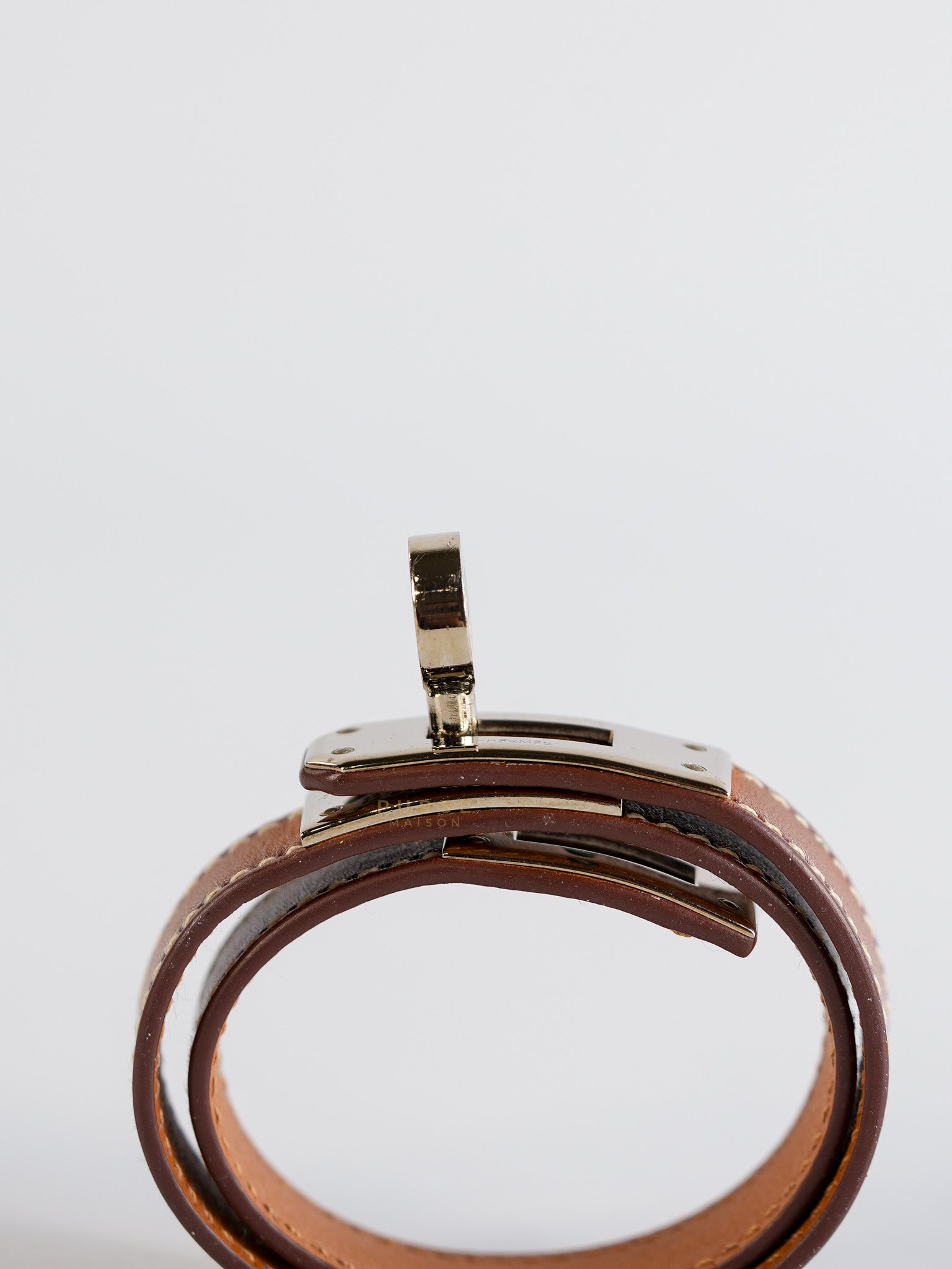 Kelly Double Tour Bracelet Palladium Hardware Stamp Square R | Purse Maison Luxury Bags Shop