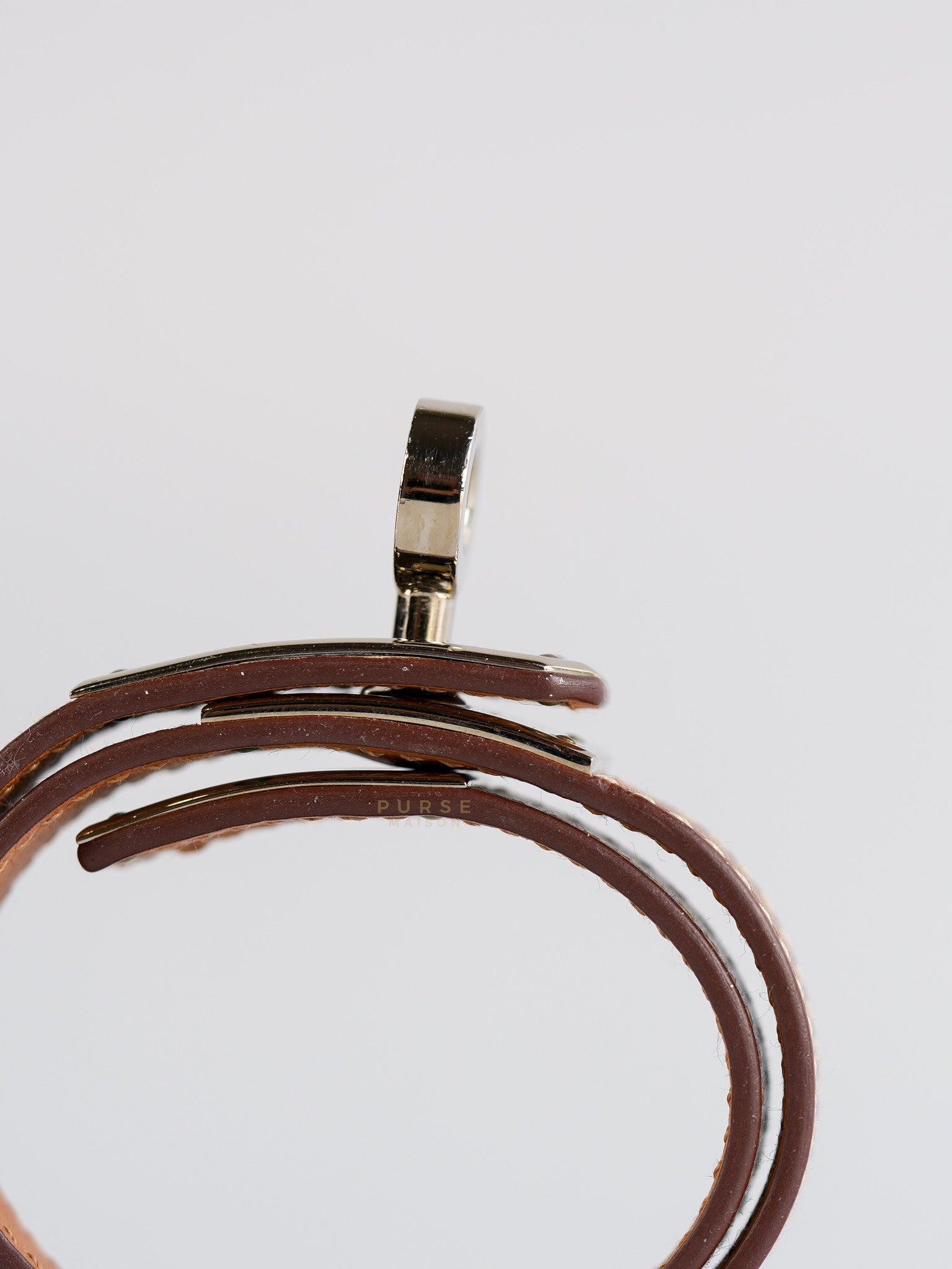 Kelly Double Tour Bracelet Palladium Hardware Stamp Square R | Purse Maison Luxury Bags Shop