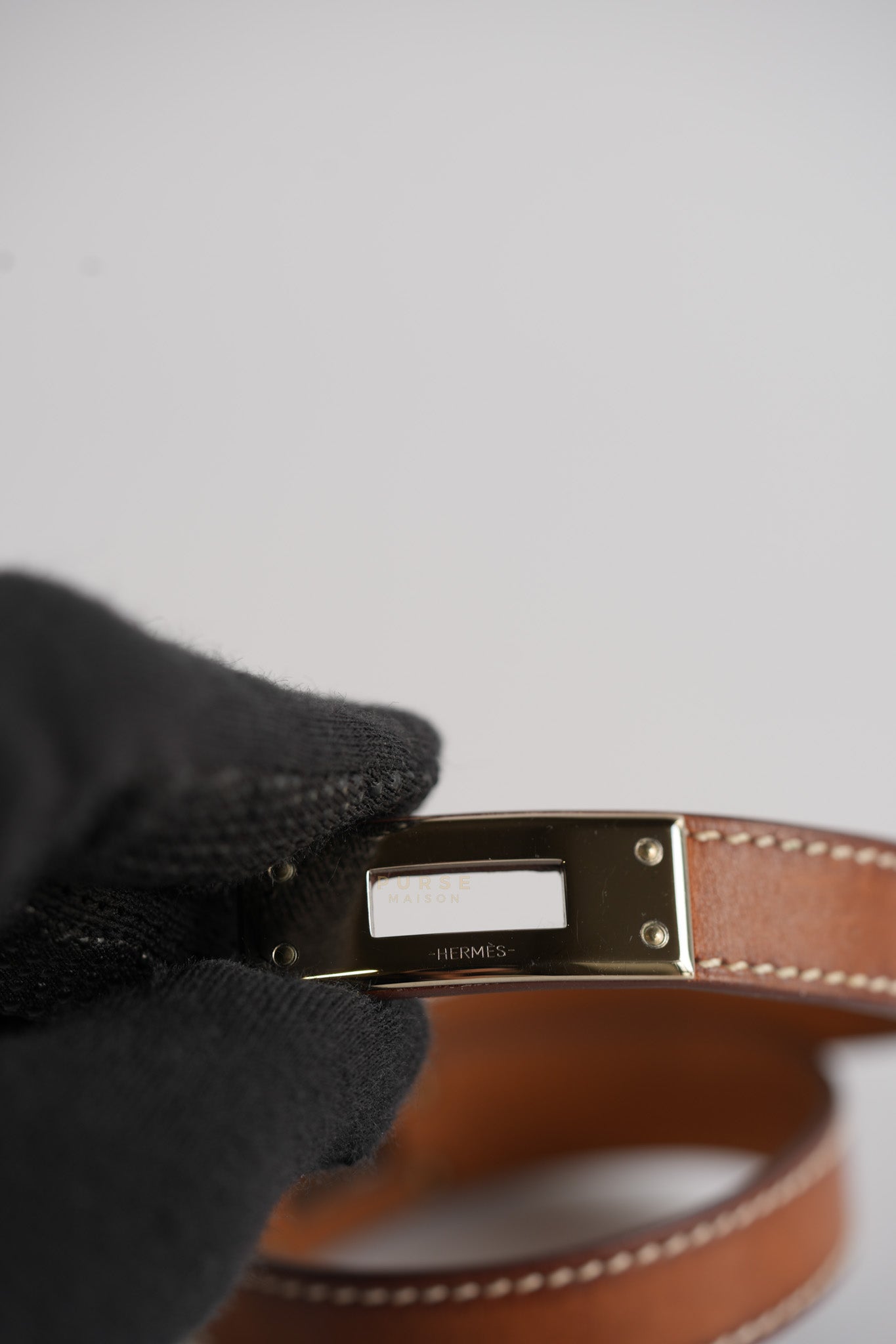 Kelly Double Tour Bracelet Palladium Hardware Stamp Square R | Purse Maison Luxury Bags Shop