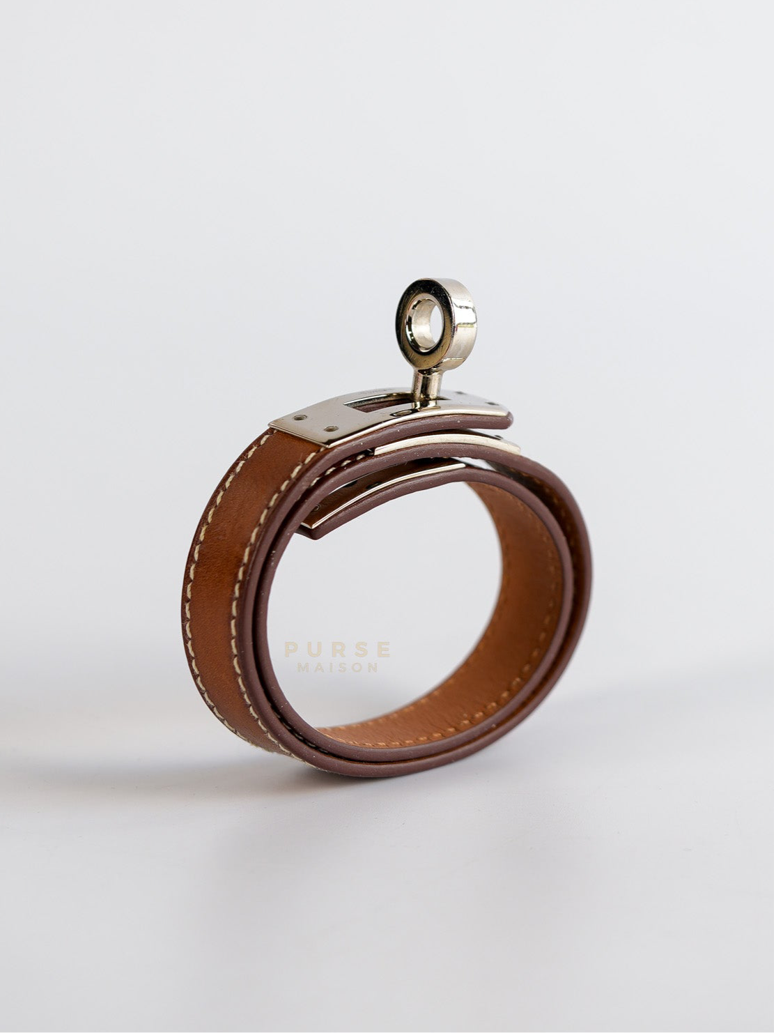 Kelly Double Tour Bracelet Palladium Hardware Stamp Square R | Purse Maison Luxury Bags Shop