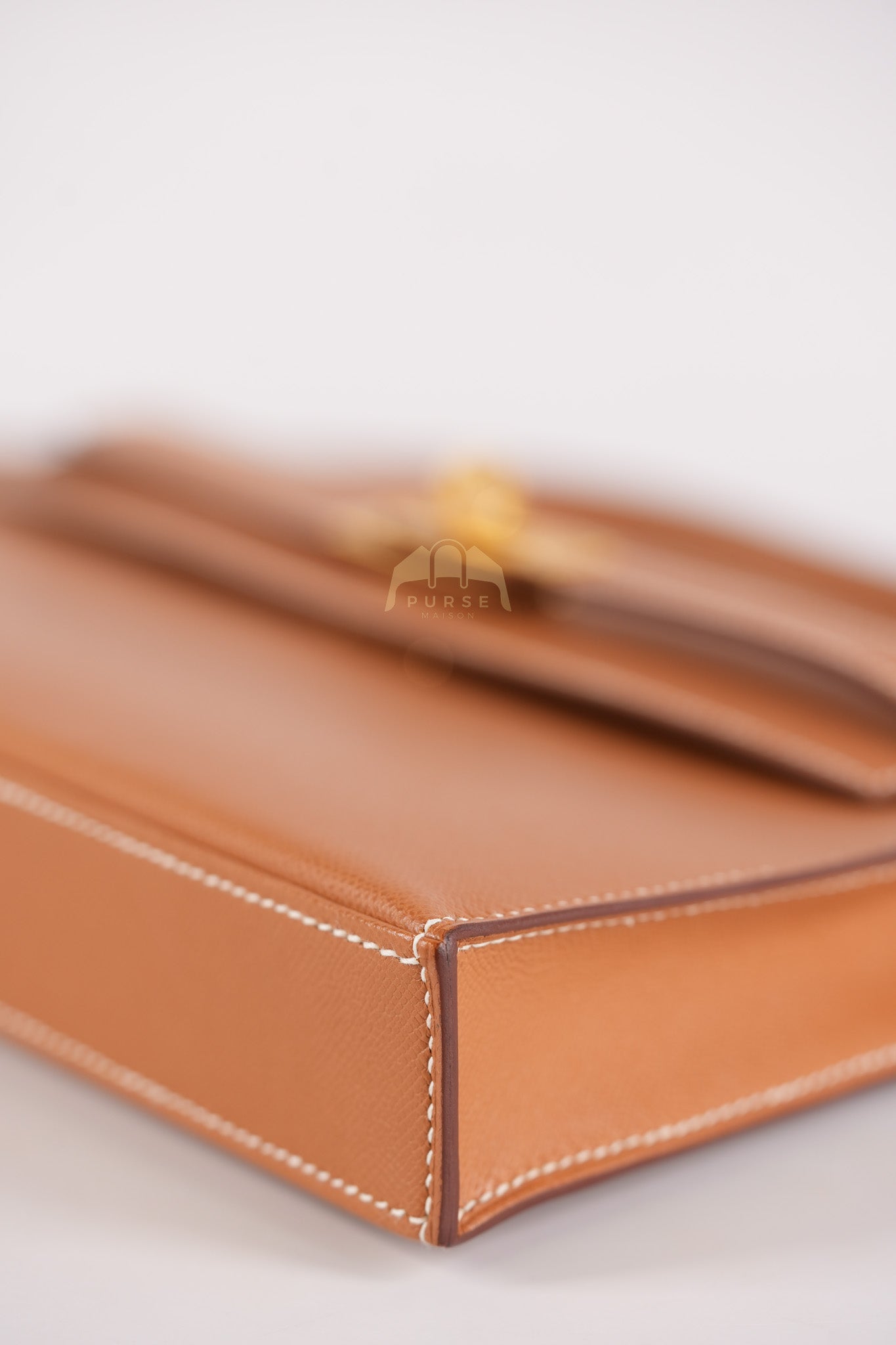 Kelly Elan in Gold in Veau Madame Leather and Gold Hardware Stamp B (2023) | Purse Maison Luxury Bags Shop