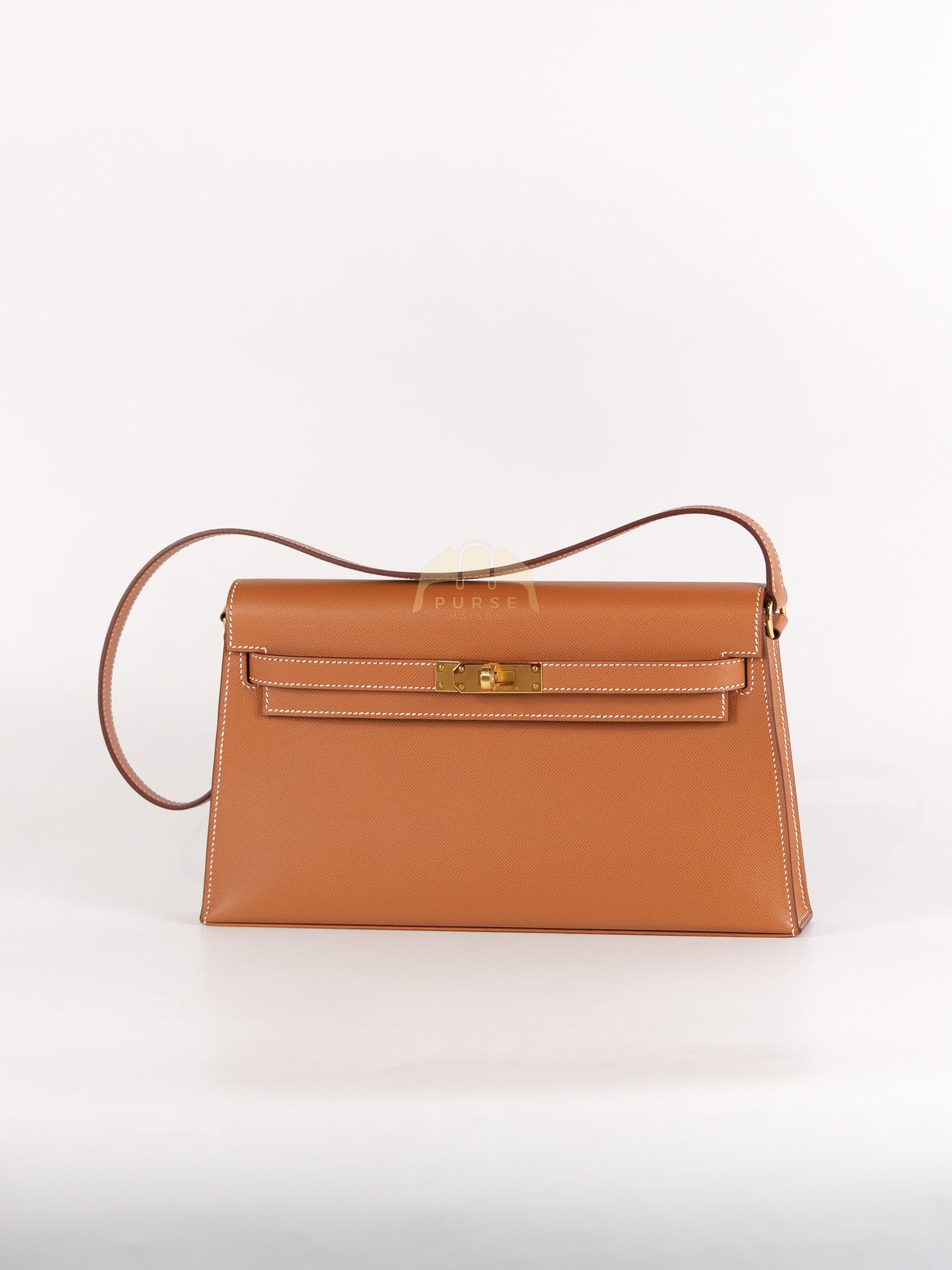 Kelly Elan in Gold in Veau Madame Leather and Gold Hardware Stamp B (2023) | Purse Maison Luxury Bags Shop