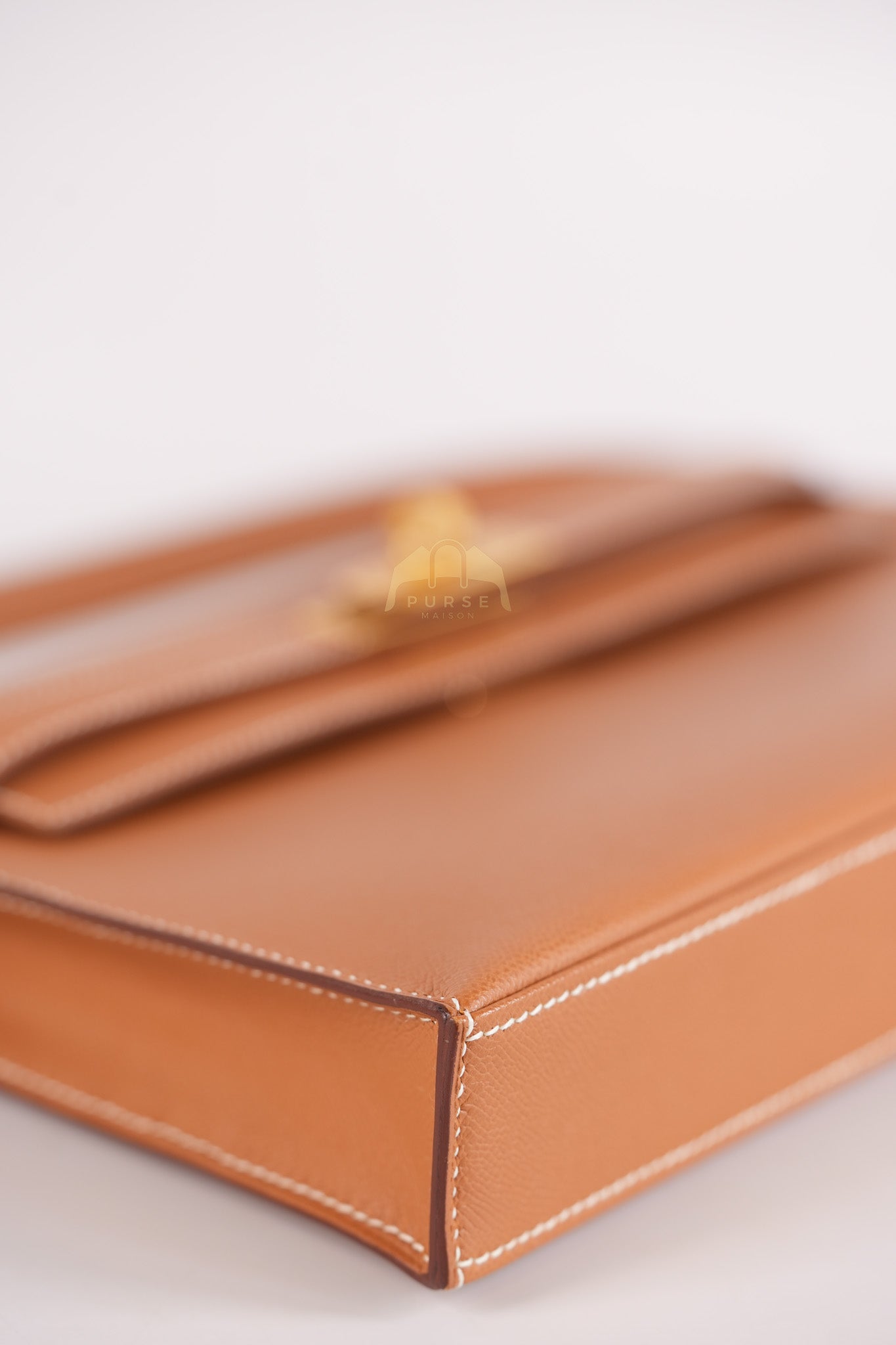 Kelly Elan in Gold in Veau Madame Leather and Gold Hardware Stamp B (2023) | Purse Maison Luxury Bags Shop