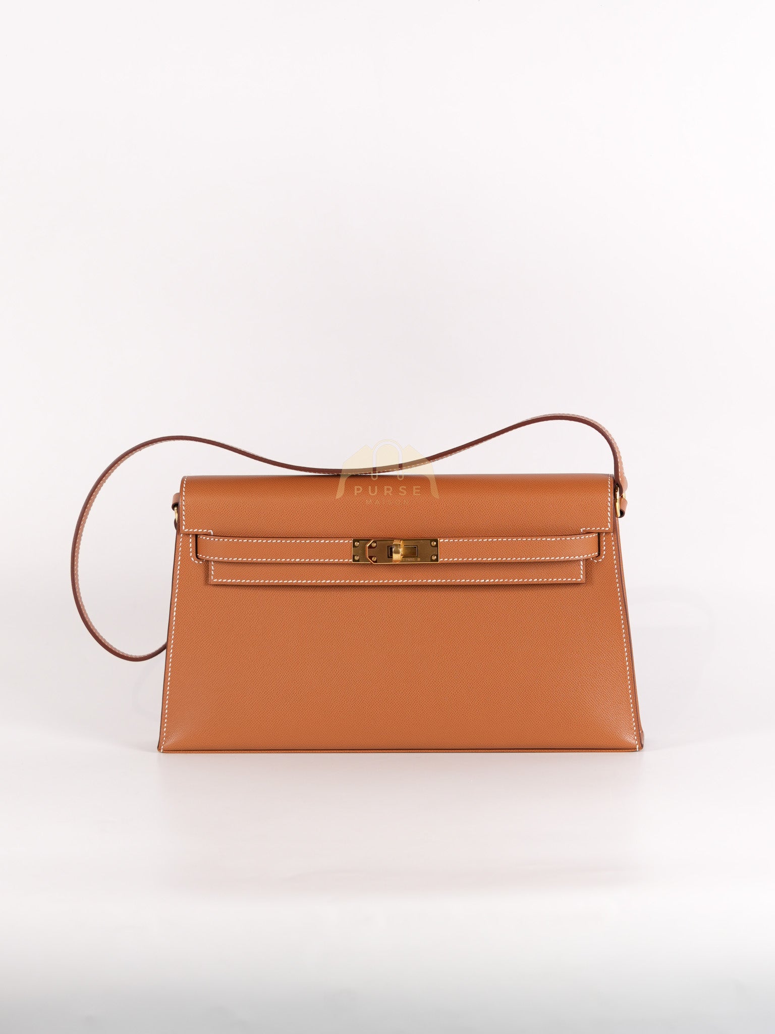 Kelly Elan in Gold in Veau Madame Leather and Gold Hardware Stamp B (2023) | Purse Maison Luxury Bags Shop