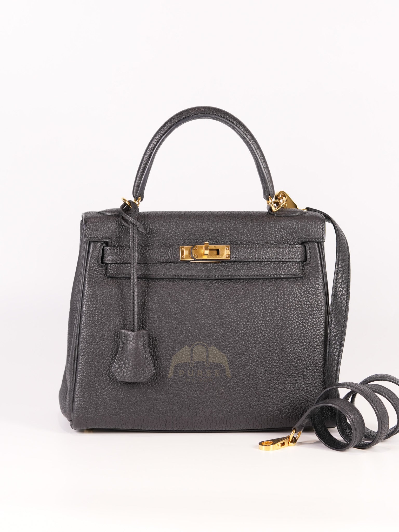Kelly II 25 Retourne in Noir Togo Leather & Gold Hardware Stamp Y(2020) | Purse Maison Luxury Bags Shop