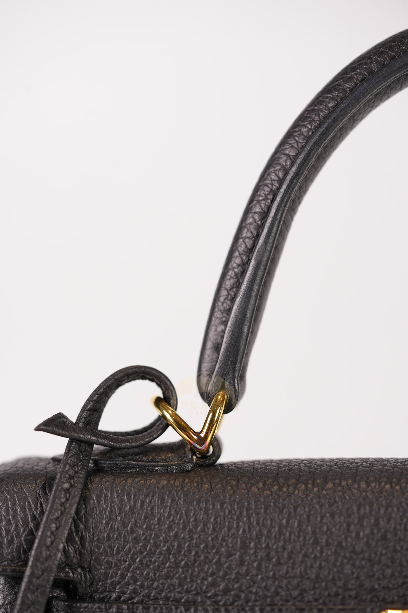 Kelly II 25 Retourne in Noir Togo Leather & Gold Hardware Stamp Y(2020) | Purse Maison Luxury Bags Shop