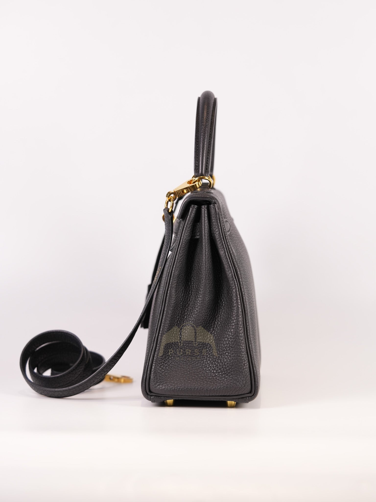 Kelly II 25 Retourne in Noir Togo Leather & Gold Hardware Stamp Y(2020) | Purse Maison Luxury Bags Shop