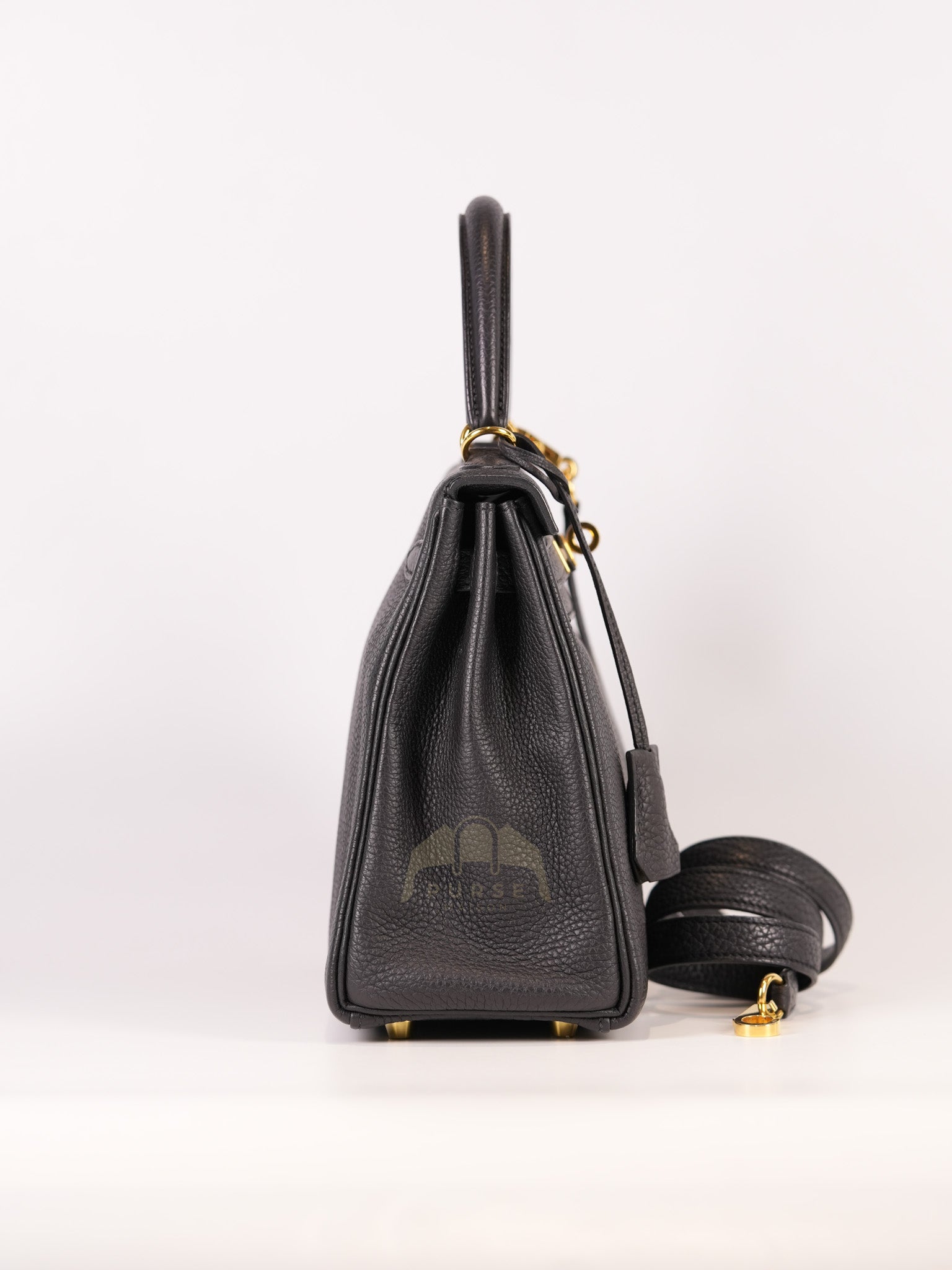 Kelly II 25 Retourne in Noir Togo Leather & Gold Hardware Stamp Y(2020) | Purse Maison Luxury Bags Shop