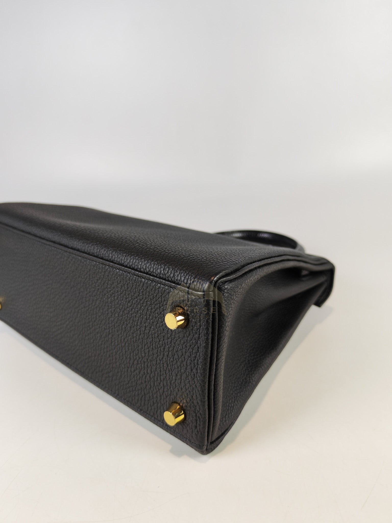 Kelly II 25 Retourne in Noir Togo Leather & Lizard Touch Gold Hardware Stamp B(2023) | Purse Maison Luxury Bags Shop