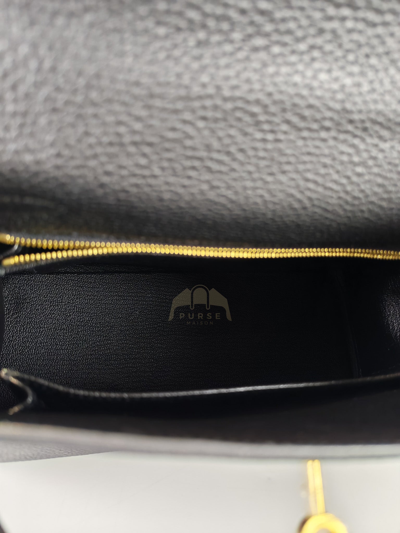Kelly II 25 Retourne in Noir Togo Leather & Lizard Touch Gold Hardware Stamp B(2023) | Purse Maison Luxury Bags Shop