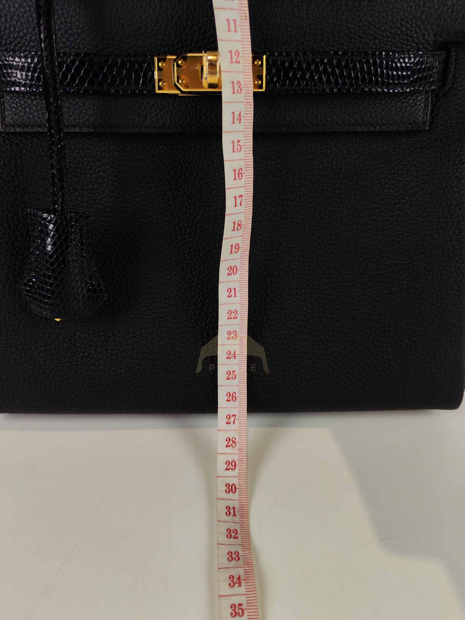 Kelly II 25 Retourne in Noir Togo Leather & Lizard Touch Gold Hardware Stamp B(2023) | Purse Maison Luxury Bags Shop