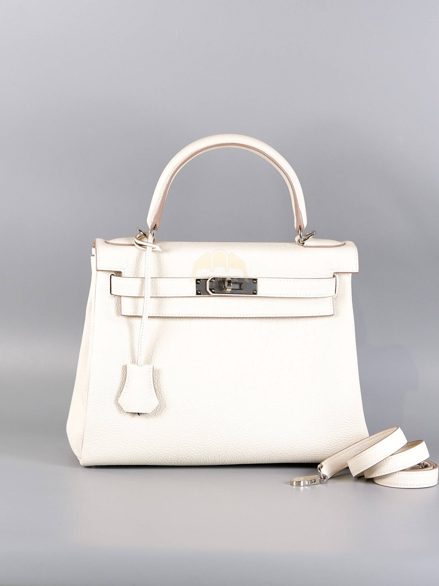 Kelly II Retourne 28 in Craie Togo Leather Palladium Hardware Stamp K(2025) | Purse Maison Luxury Bags Shop