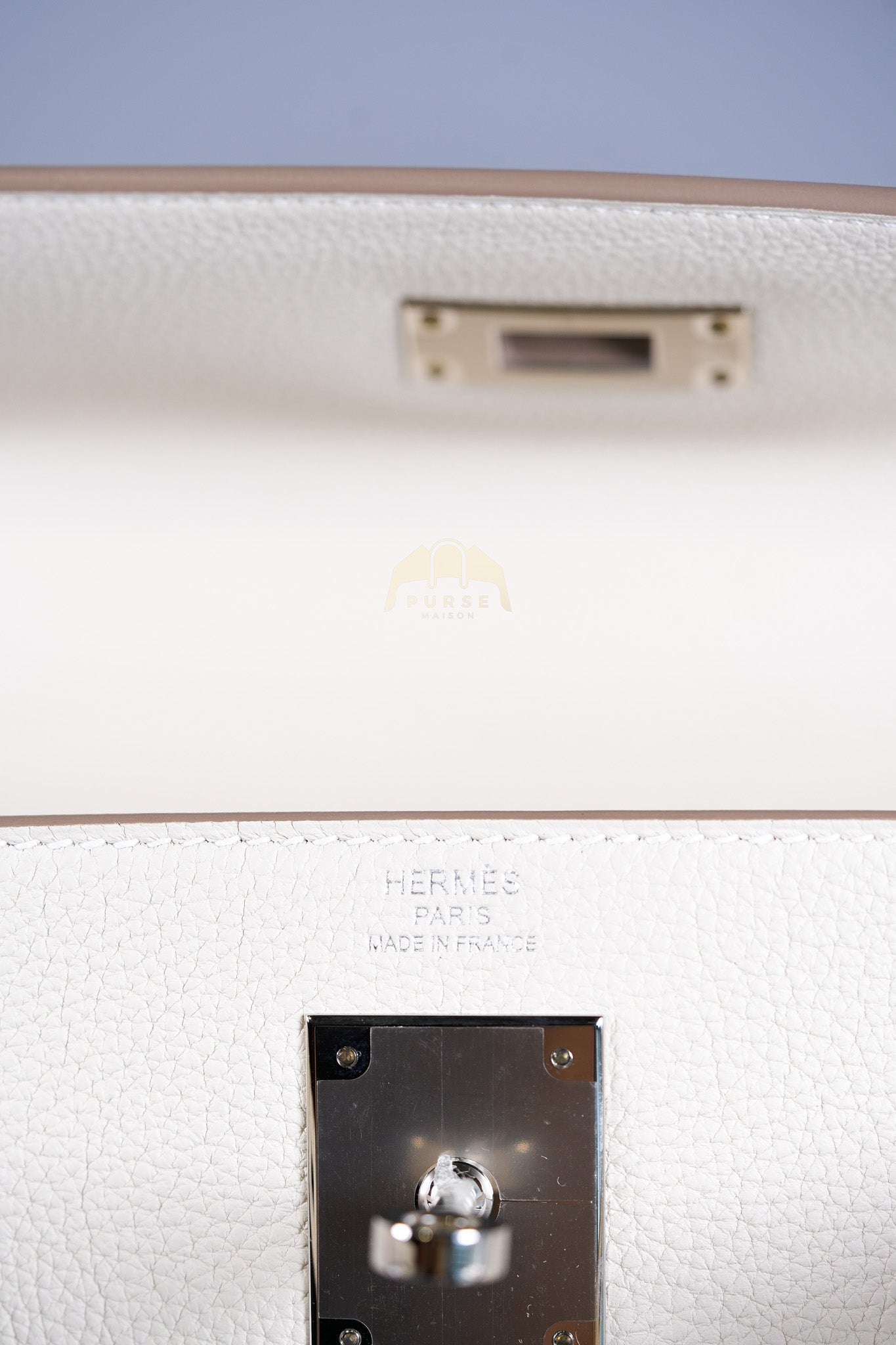 Kelly II Retourne 28 in Craie Togo Leather Palladium Hardware Stamp K(2025) | Purse Maison Luxury Bags Shop