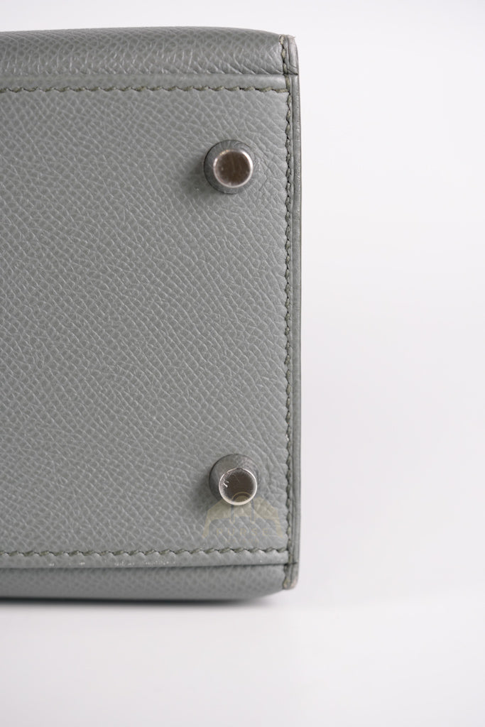 Kelly II Sellier 28 in Vert Amande Epsom Leather Palladium Hardware Stamp D(2019) | Purse Maison Luxury Bags Shop