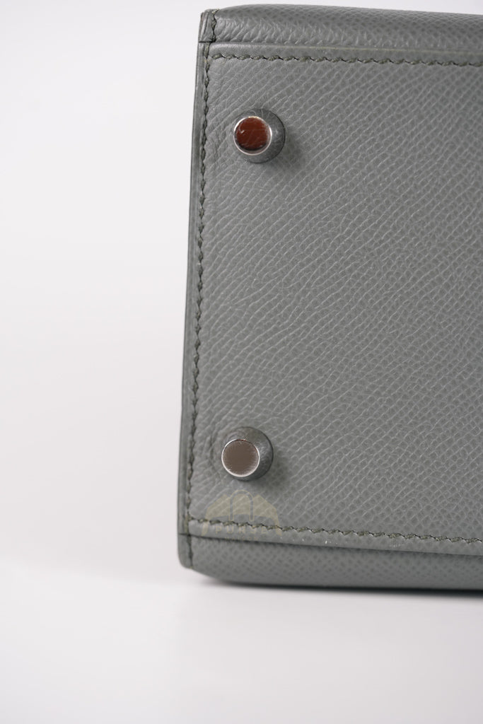 Kelly II Sellier 28 in Vert Amande Epsom Leather Palladium Hardware Stamp D(2019) | Purse Maison Luxury Bags Shop